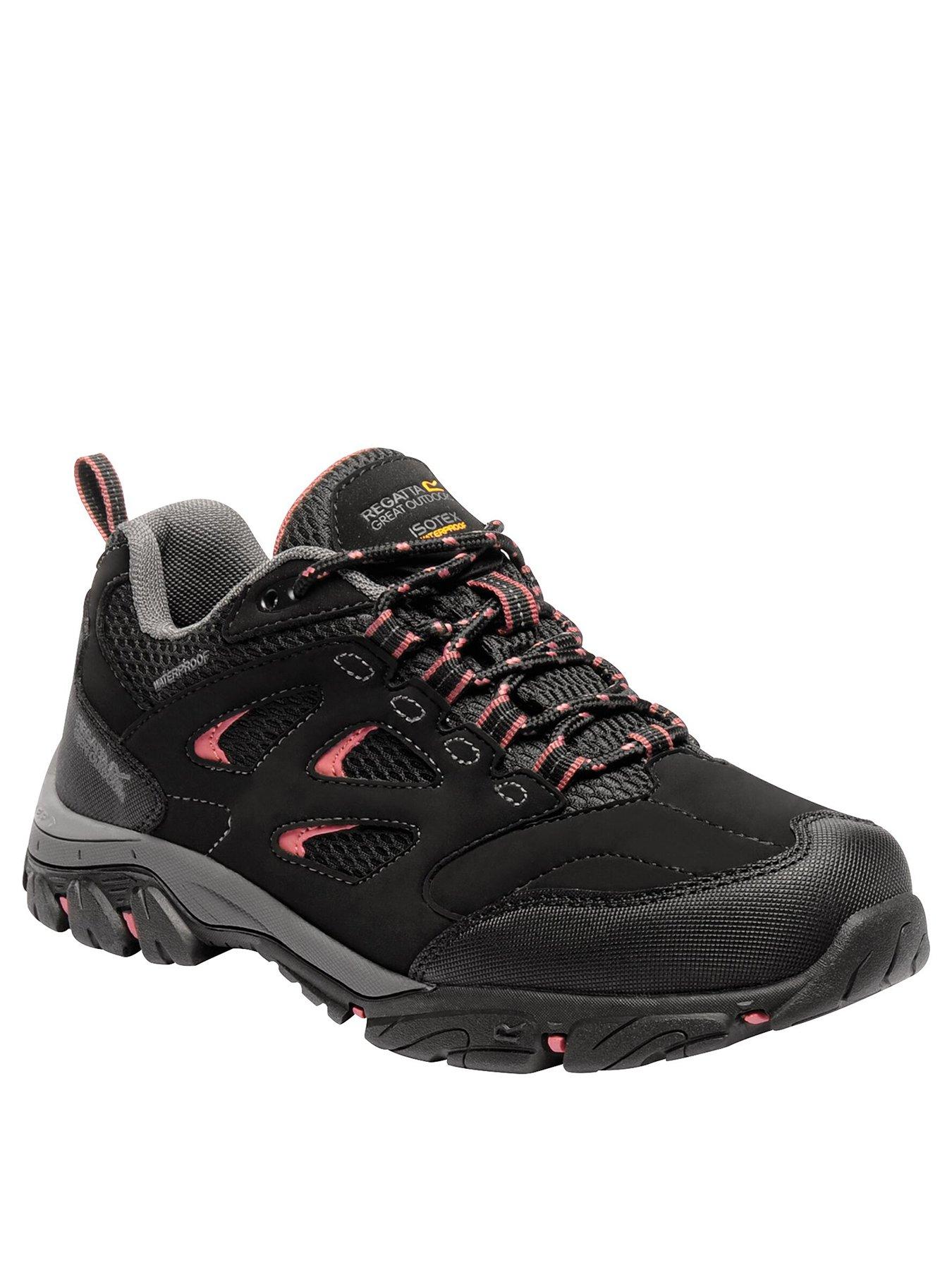 Regatta Womens Holcombe Iep Low Walking Shoes - Black/red