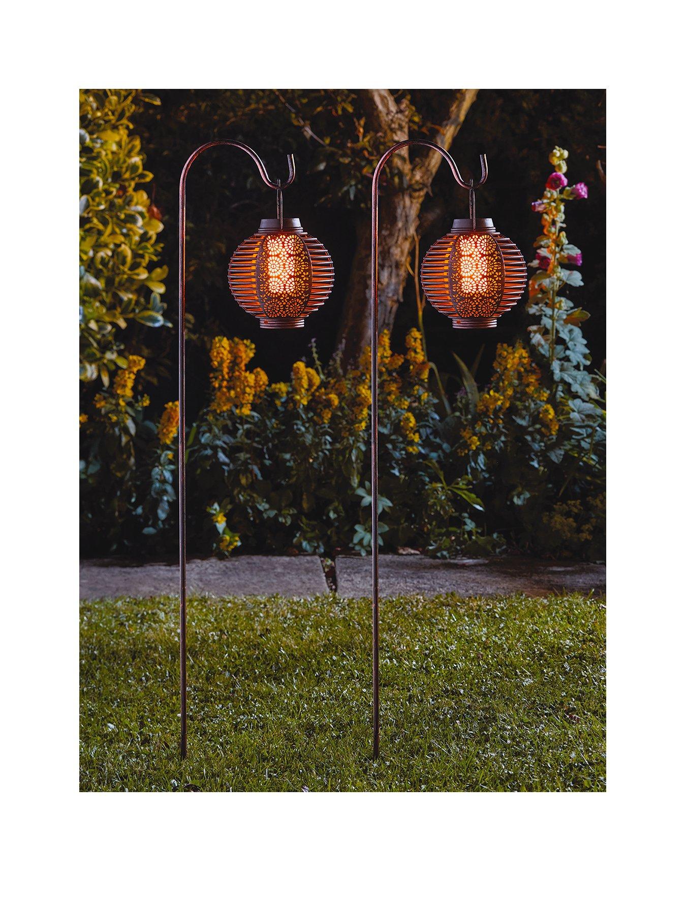 Image of Smart Solar Forli Flaming Lantern 2 Pack