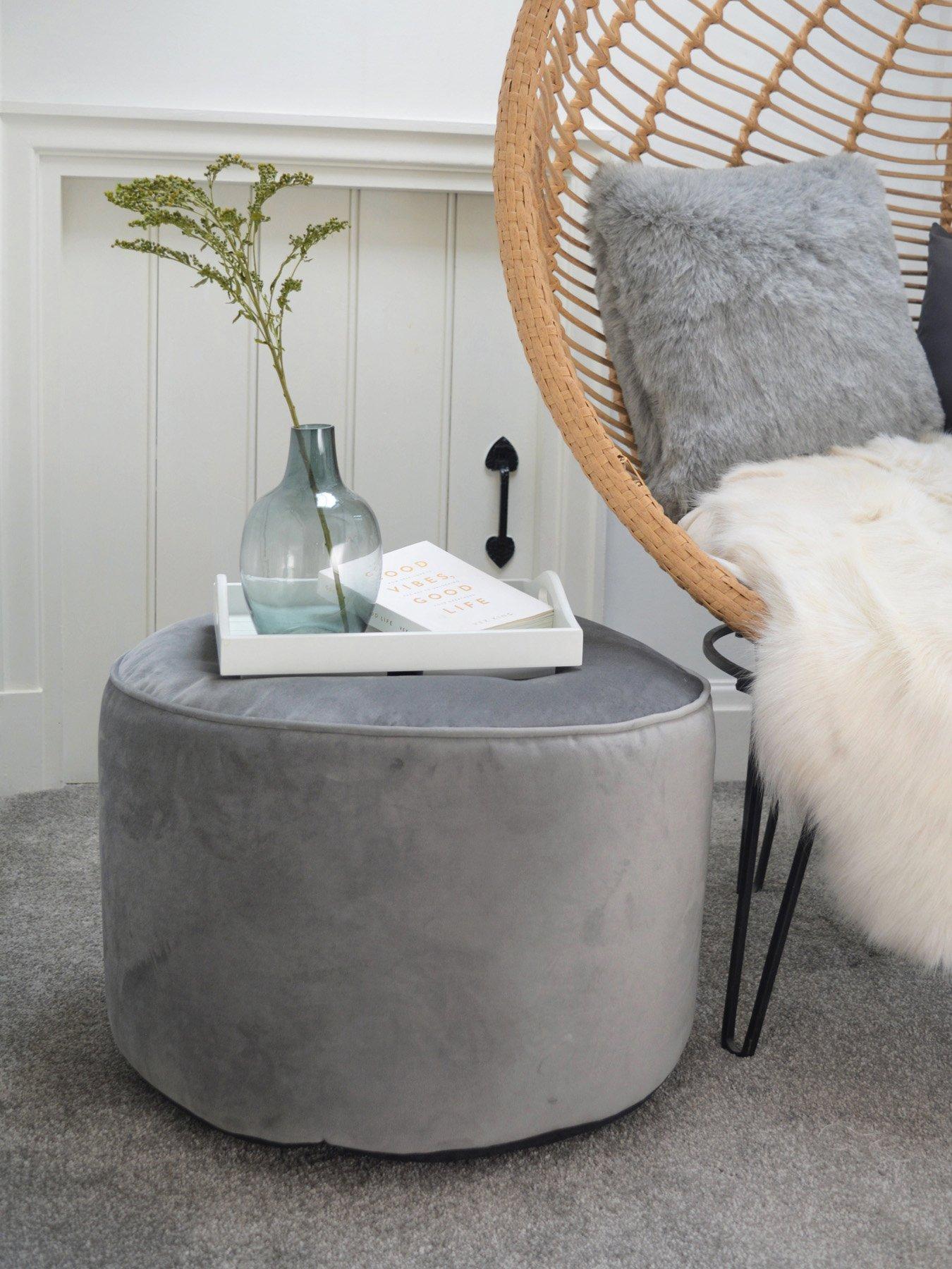 undefined Velvet Pouffe