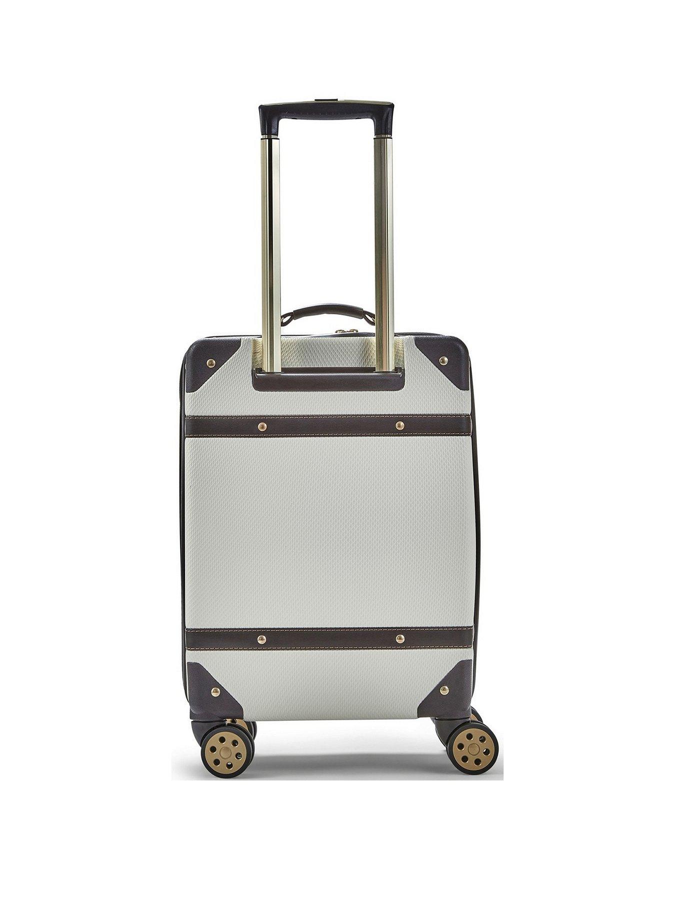 Image 2 of 7 of Rock Luggage Vintage Carry-on 8-Wheel Suitcase - Cream