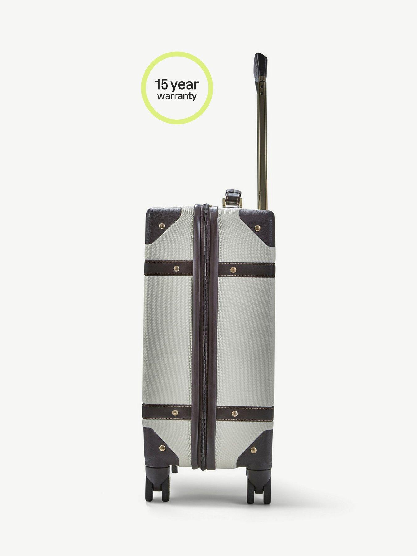 Image 3 of 7 of Rock Luggage Vintage Carry-on 8-Wheel Suitcase - Cream