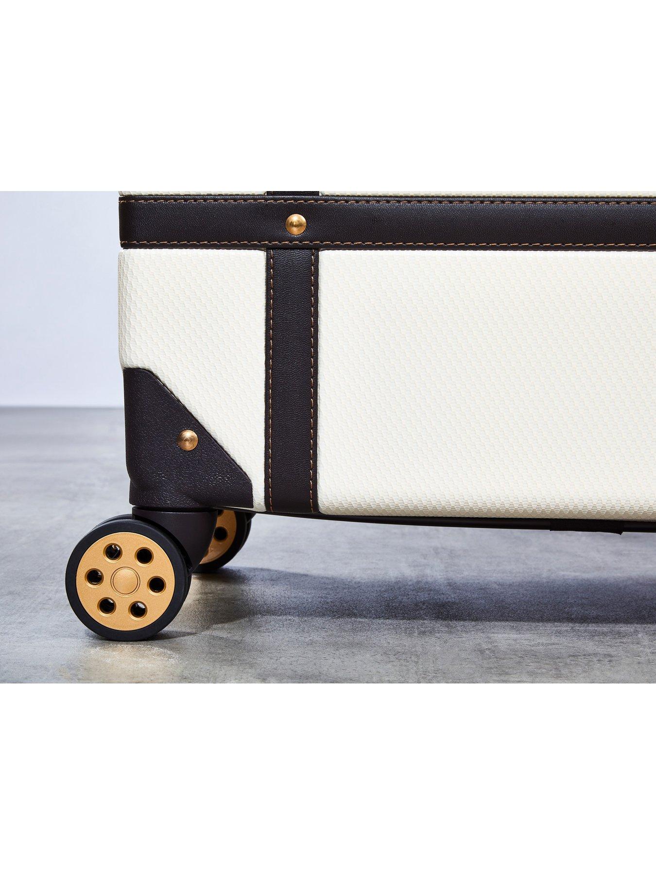Image 5 of 7 of Rock Luggage Vintage Carry-on 8-Wheel Suitcase - Cream