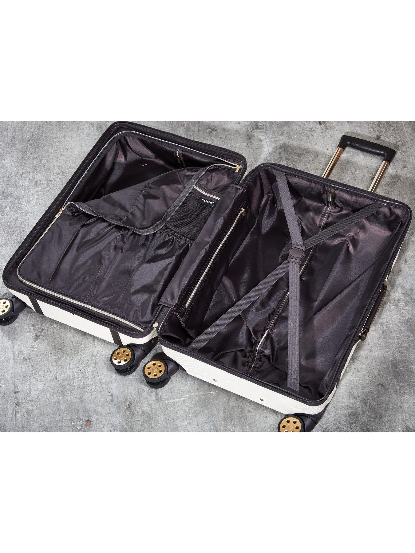 Image 7 of 7 of Rock Luggage Vintage Carry-on 8-Wheel Suitcase - Cream