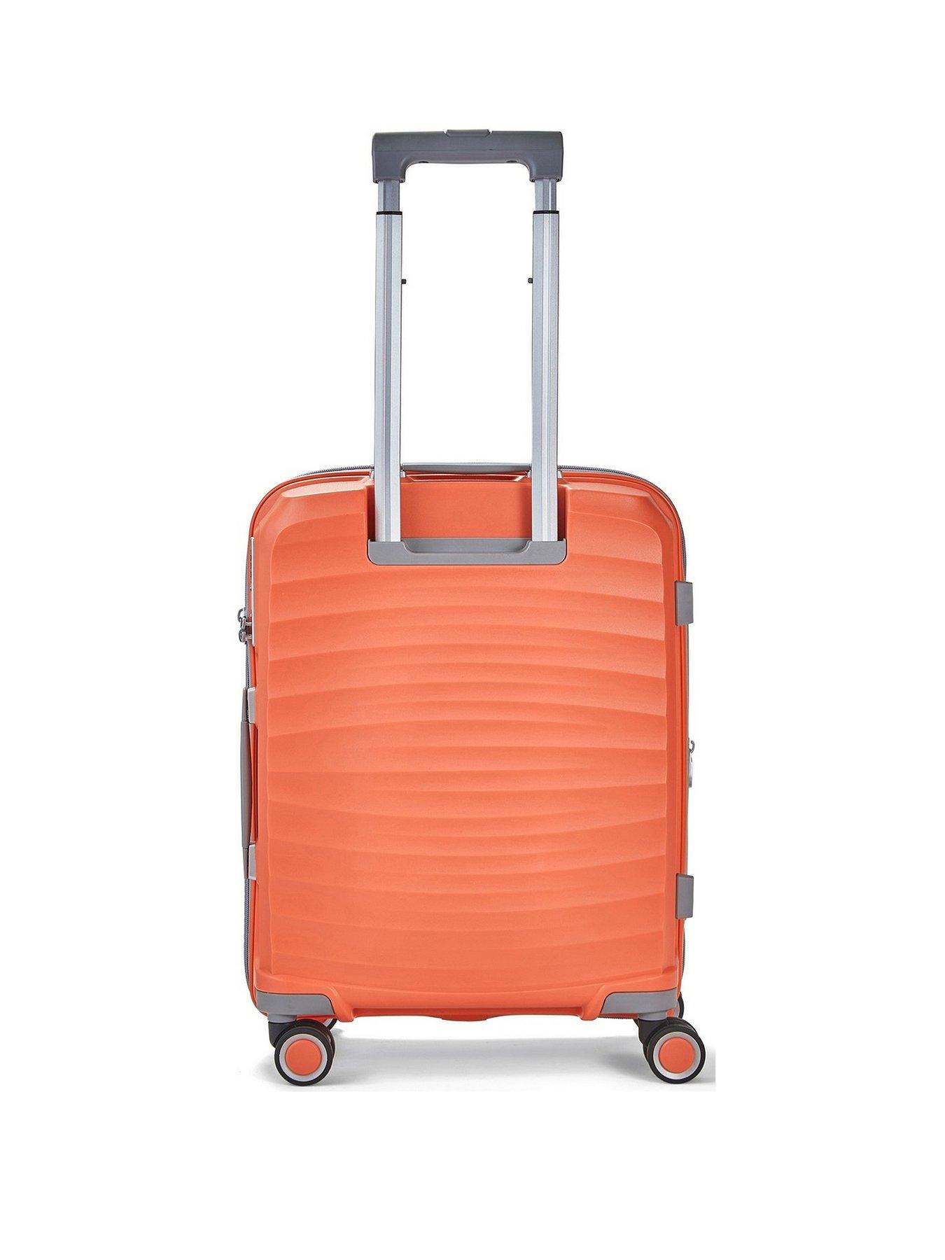 rock-luggage-sunwave-carry-on-8-wheel-suitcase-peachstillFront