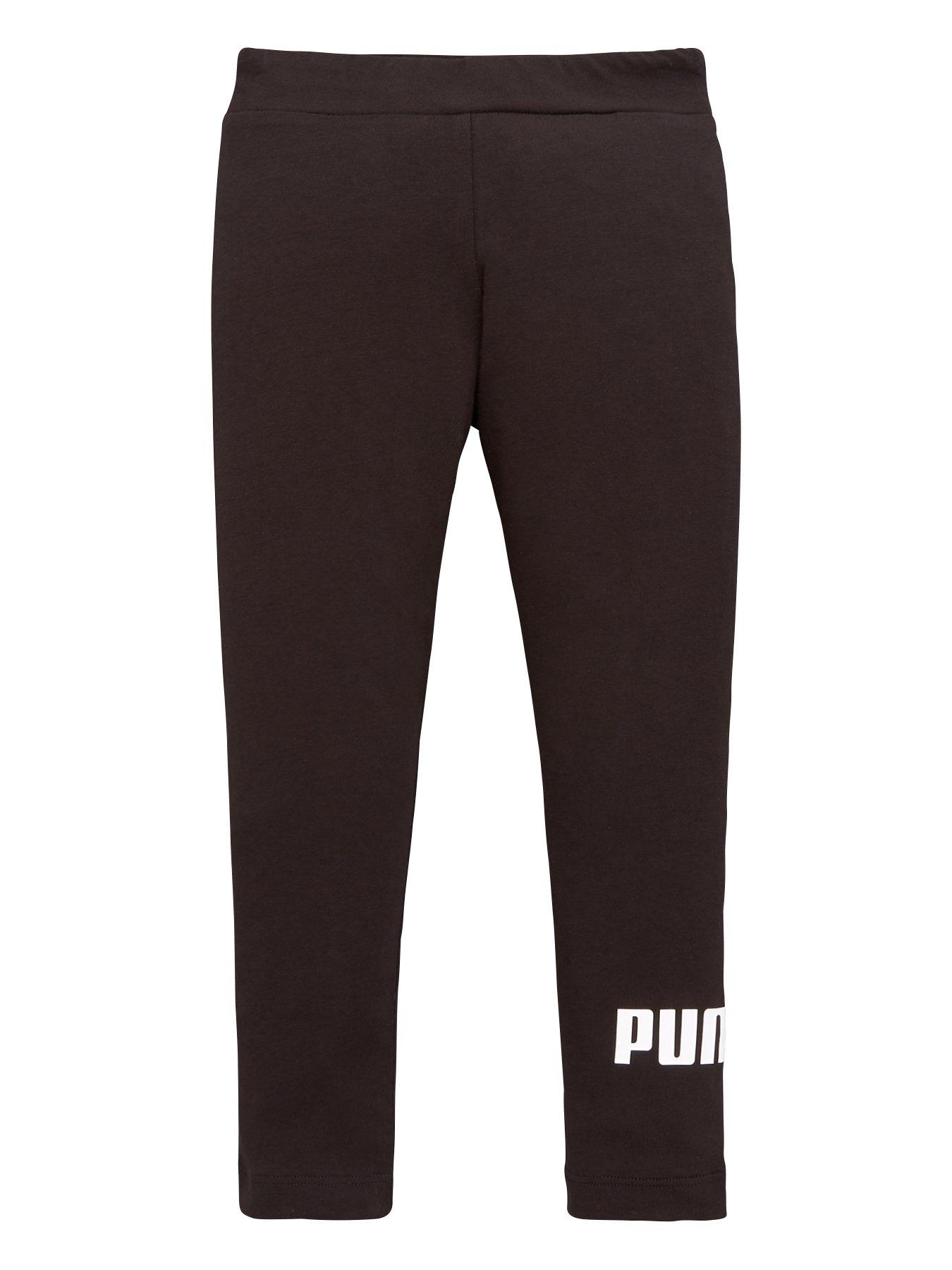 puma-girls-essential-logo-leggings-blackfront