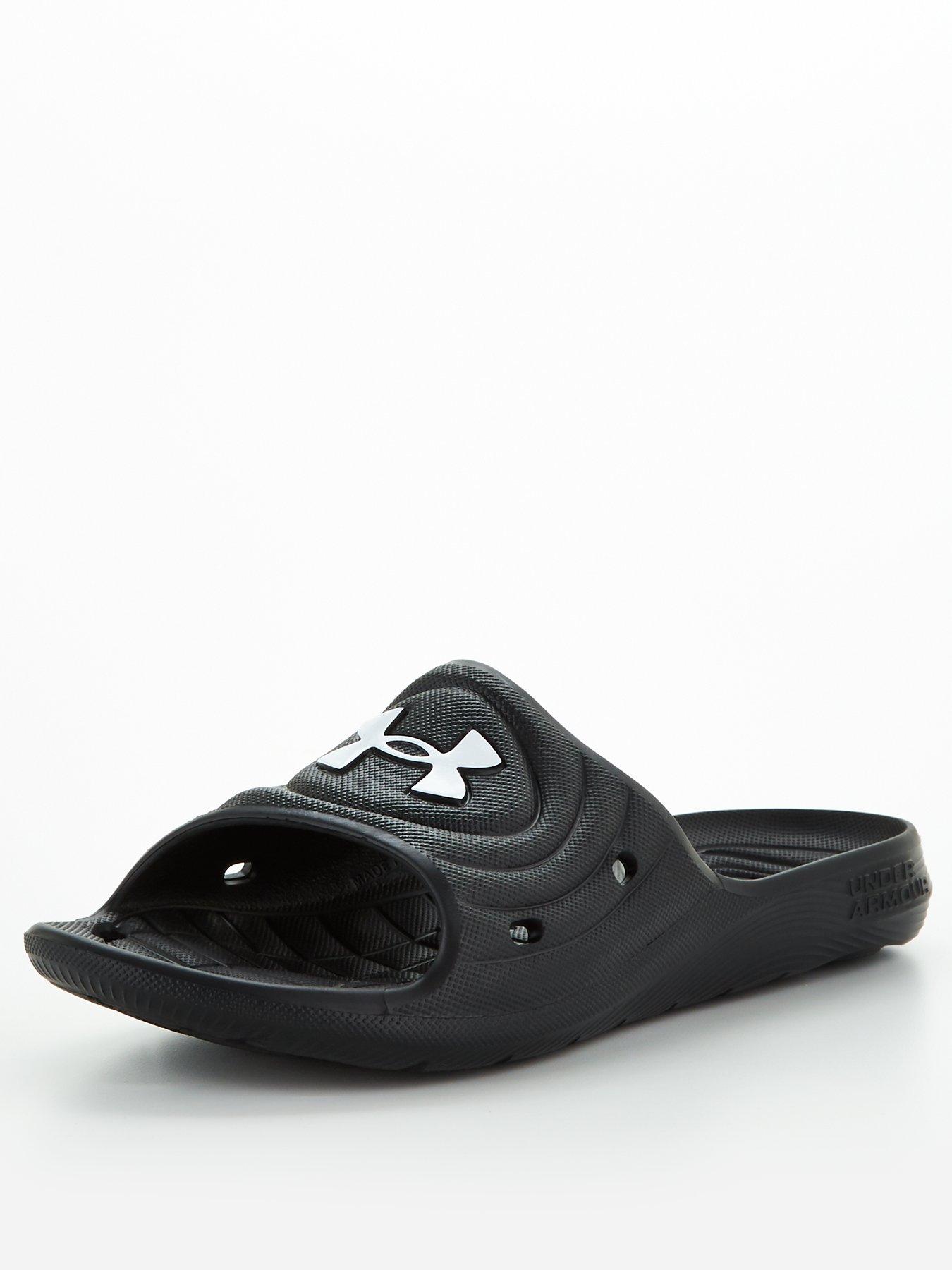 Image 1 of 6 of UNDER ARMOUR Men's Locker IV Slides - BLACK/WHITE