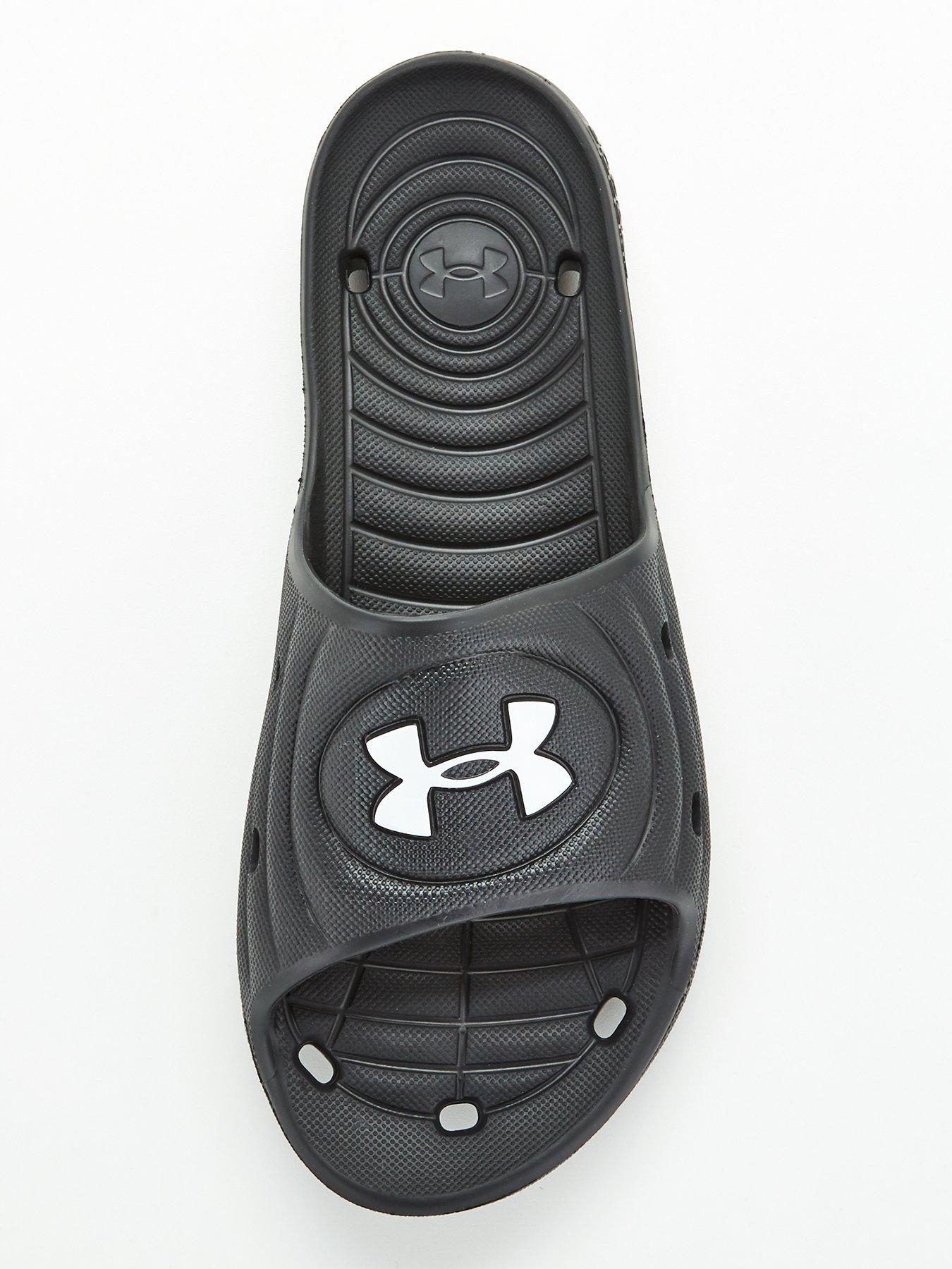 Image 4 of 6 of UNDER ARMOUR Men's Locker IV Slides - BLACK/WHITE