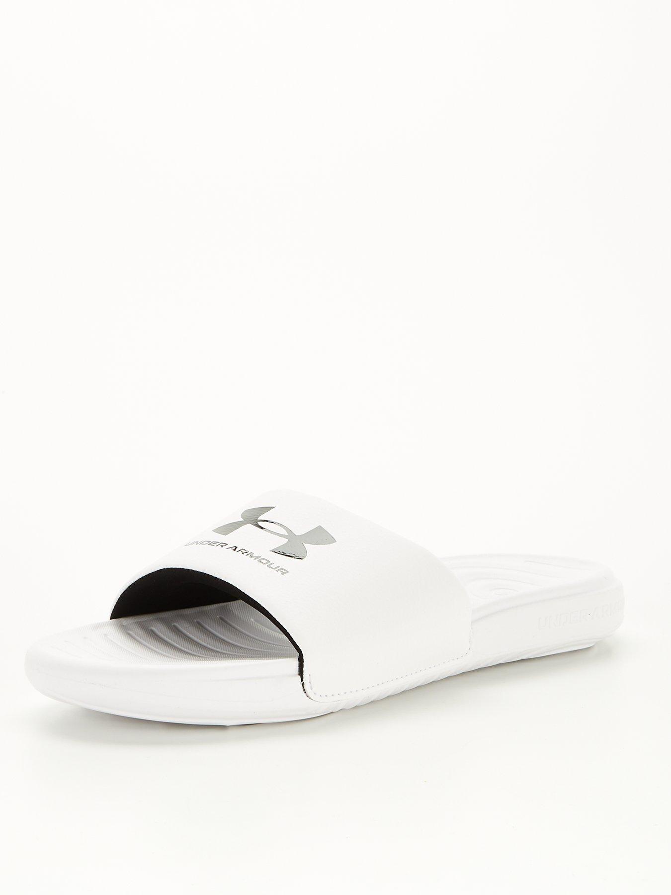 Under armour 2025 slides white