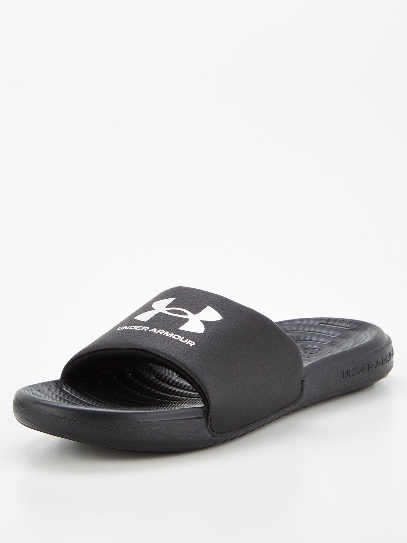 Men s Ansa Fix Slides BLACK WHITE