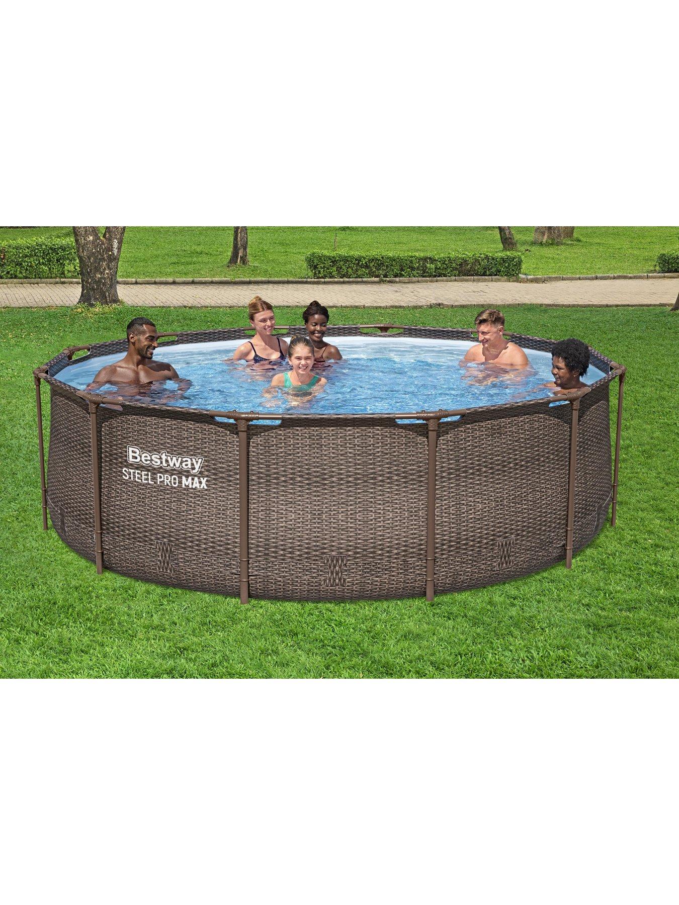 Image 3 of 4 of Bestway 12ft Steel Pro MAX Rattan Deluxe Pool Set, Filter Pump with Ladder