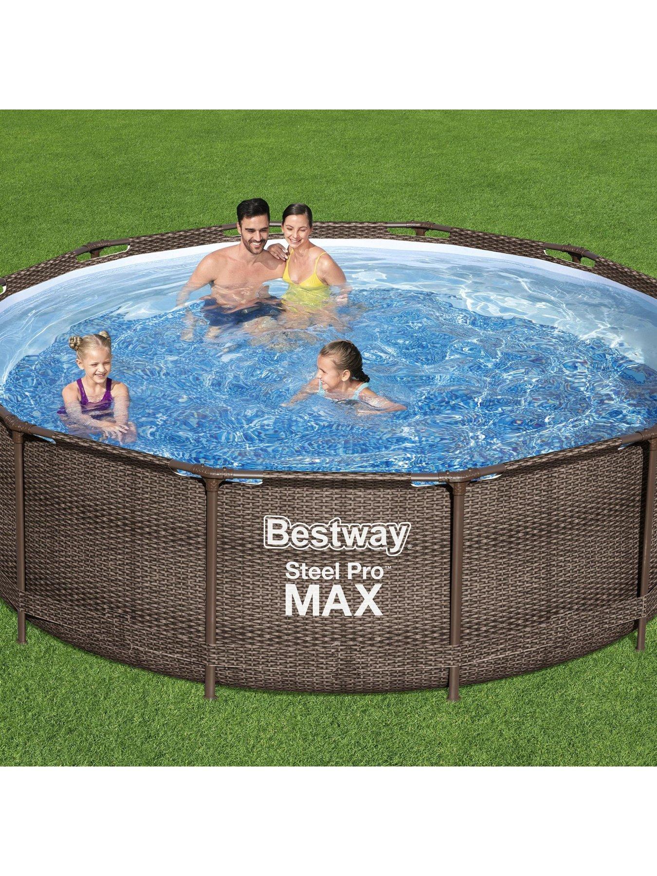 bestway-12ft-steel-pro-max-rattan-deluxe-pool-set-filter-pump-with-ladderdetail