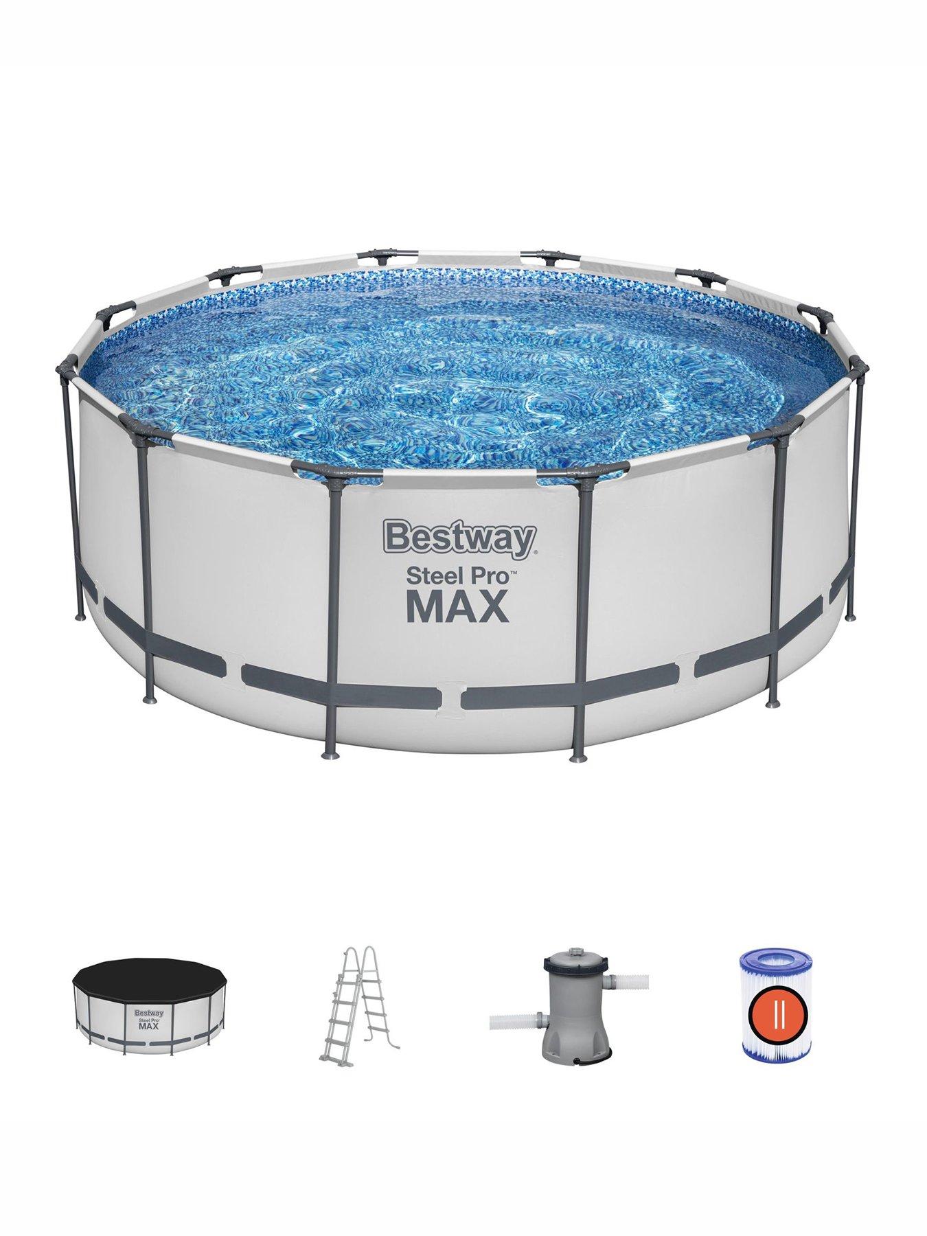 bestway-12ft-steel-pro-max-frame-pool-set-filter-pump-with-ladder