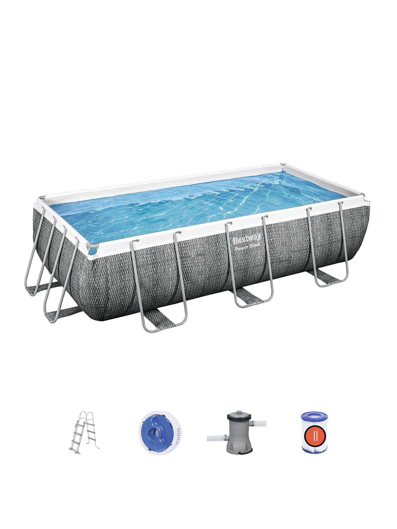 bestway-13-xnbsp6ftnbsppower-steel-rattan-pool-set-filter-pump-with-ladder