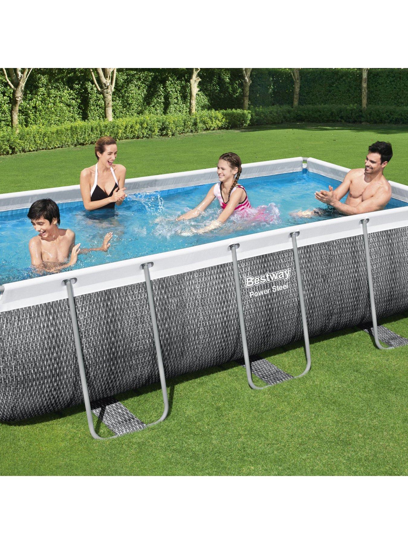 Image 2 of 4 of Bestway 13 x&nbsp;6ft&nbsp;Power Steel Rattan Pool Set, Filter Pump with Ladder