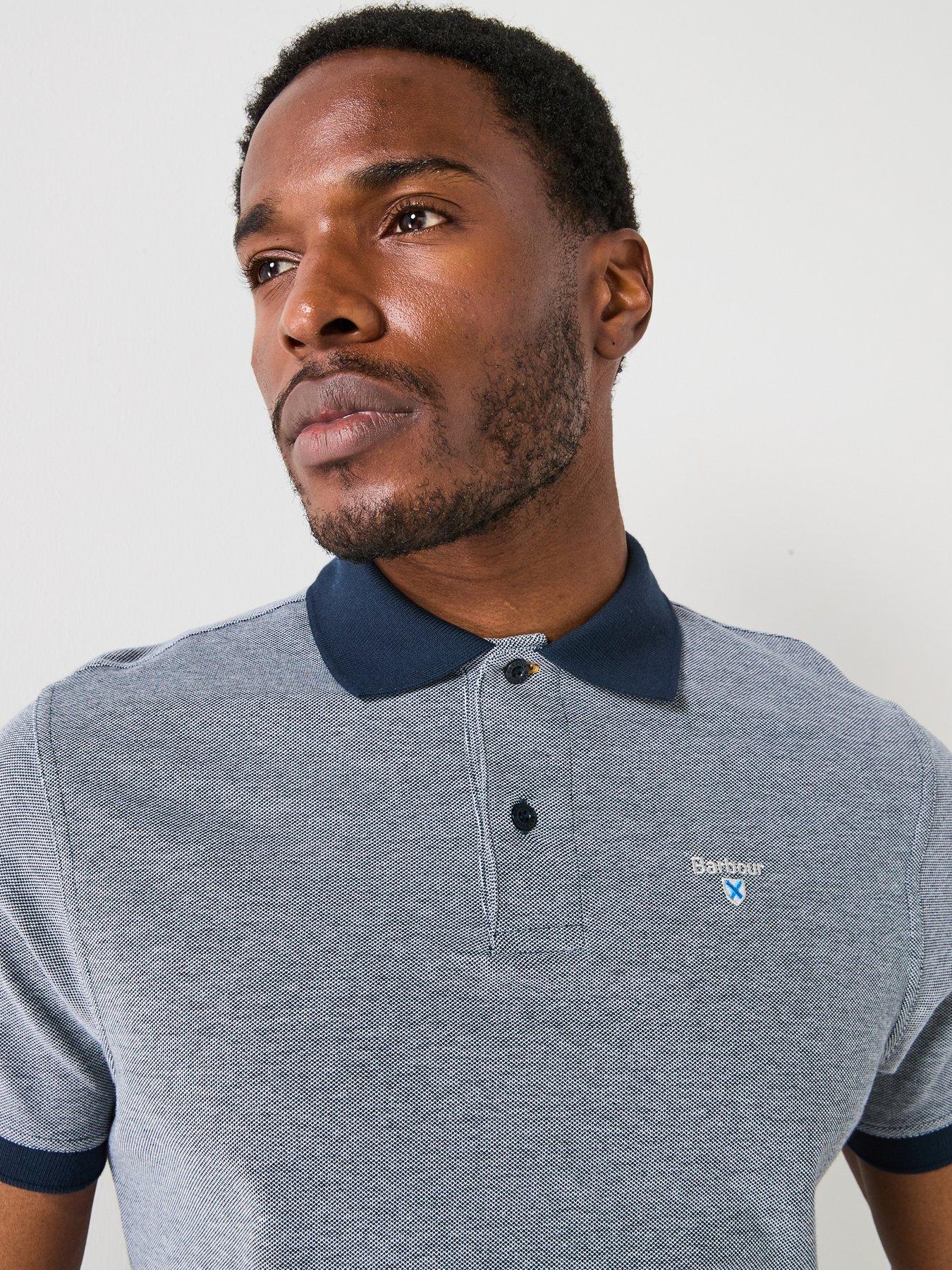 Image 4 of 6 of Barbour Essential Sports Mix Polo Shirt - Dark Blue