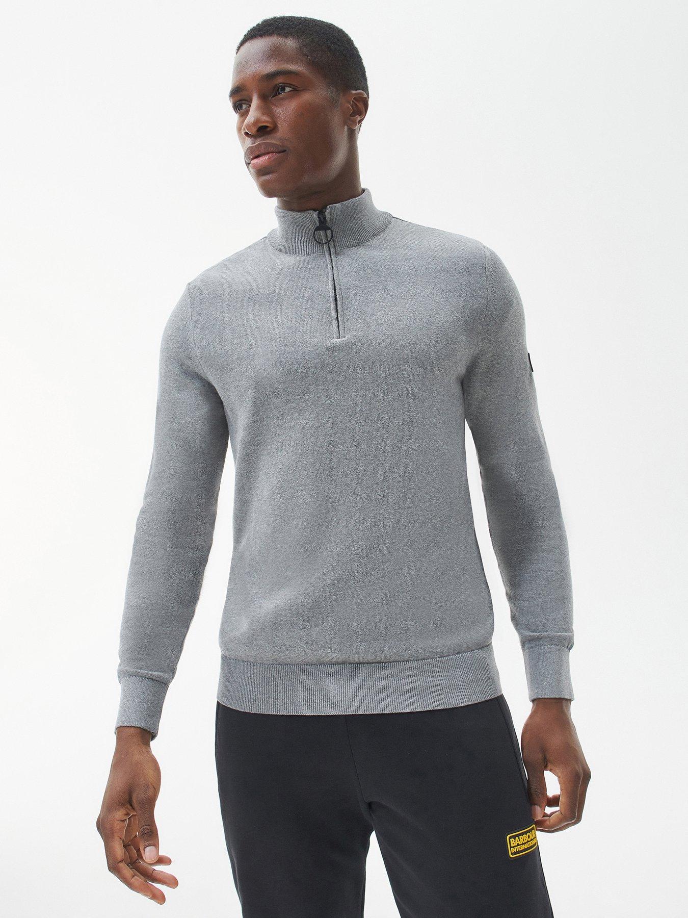 Barbour International Half Zip Knitted Jumper Anthracite Marl Very Ireland