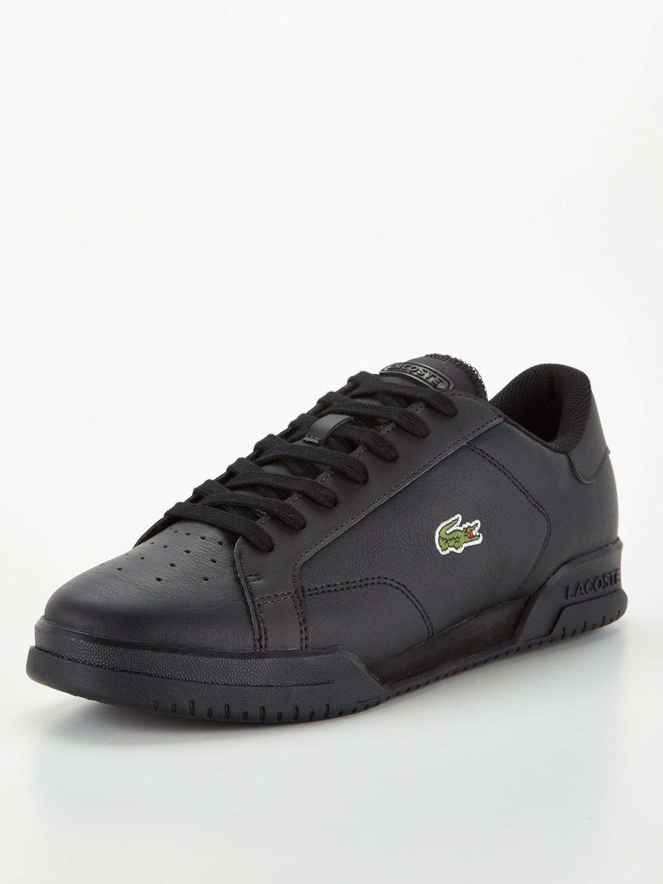 Underholde Perfervid Afvigelse Lacoste Twin Serve Leather Trainers - Black | Very Ireland