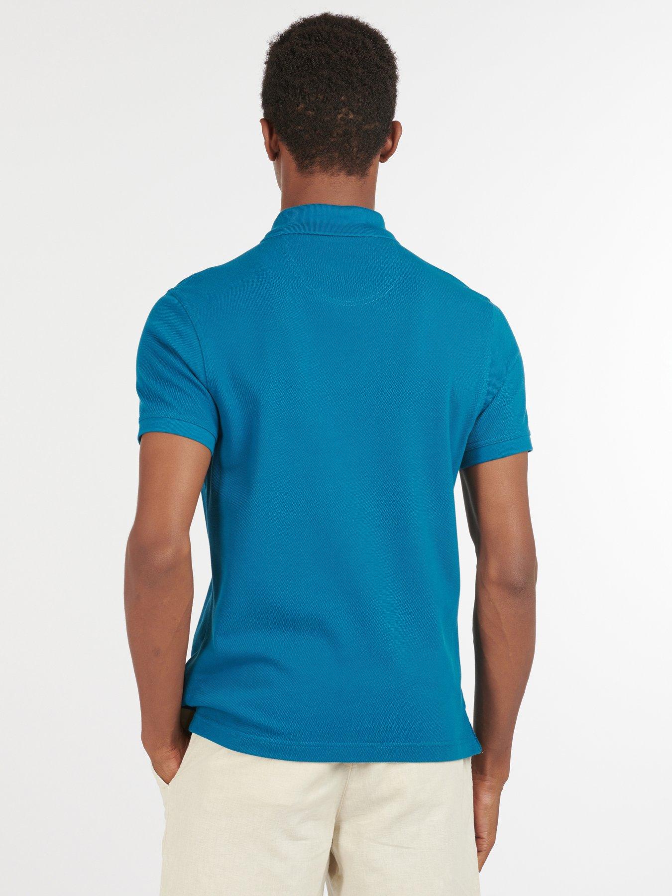 Image 2 of 4 of Barbour Tartan Pique Regular Fit Polo Shirt - Blue