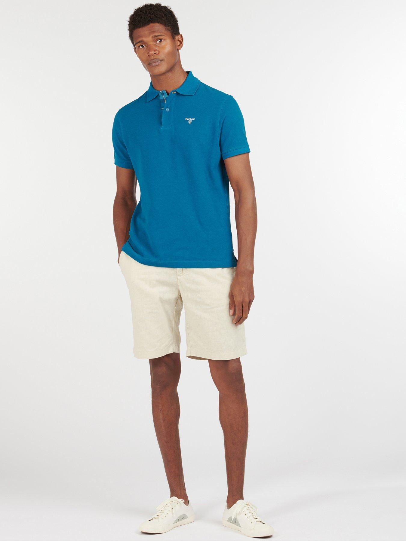 Image 3 of 4 of Barbour Tartan Pique Regular Fit Polo Shirt - Blue