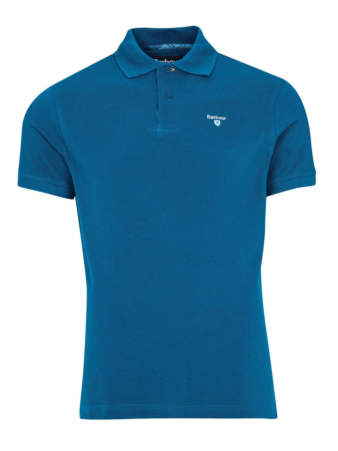 Image 4 of 4 of Barbour Tartan Pique Regular Fit Polo Shirt - Blue