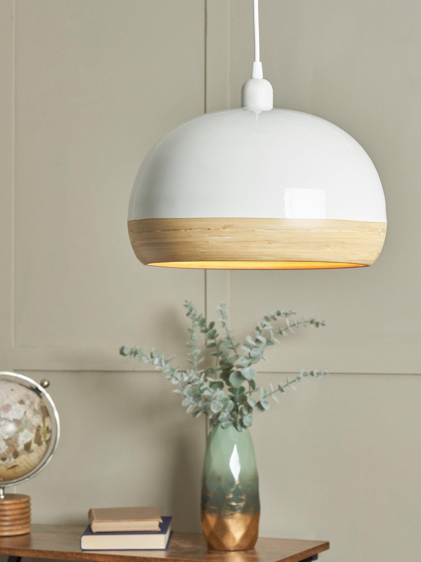 The Very Collection Hampton Bamboo Easy-Fit Lightshade – White