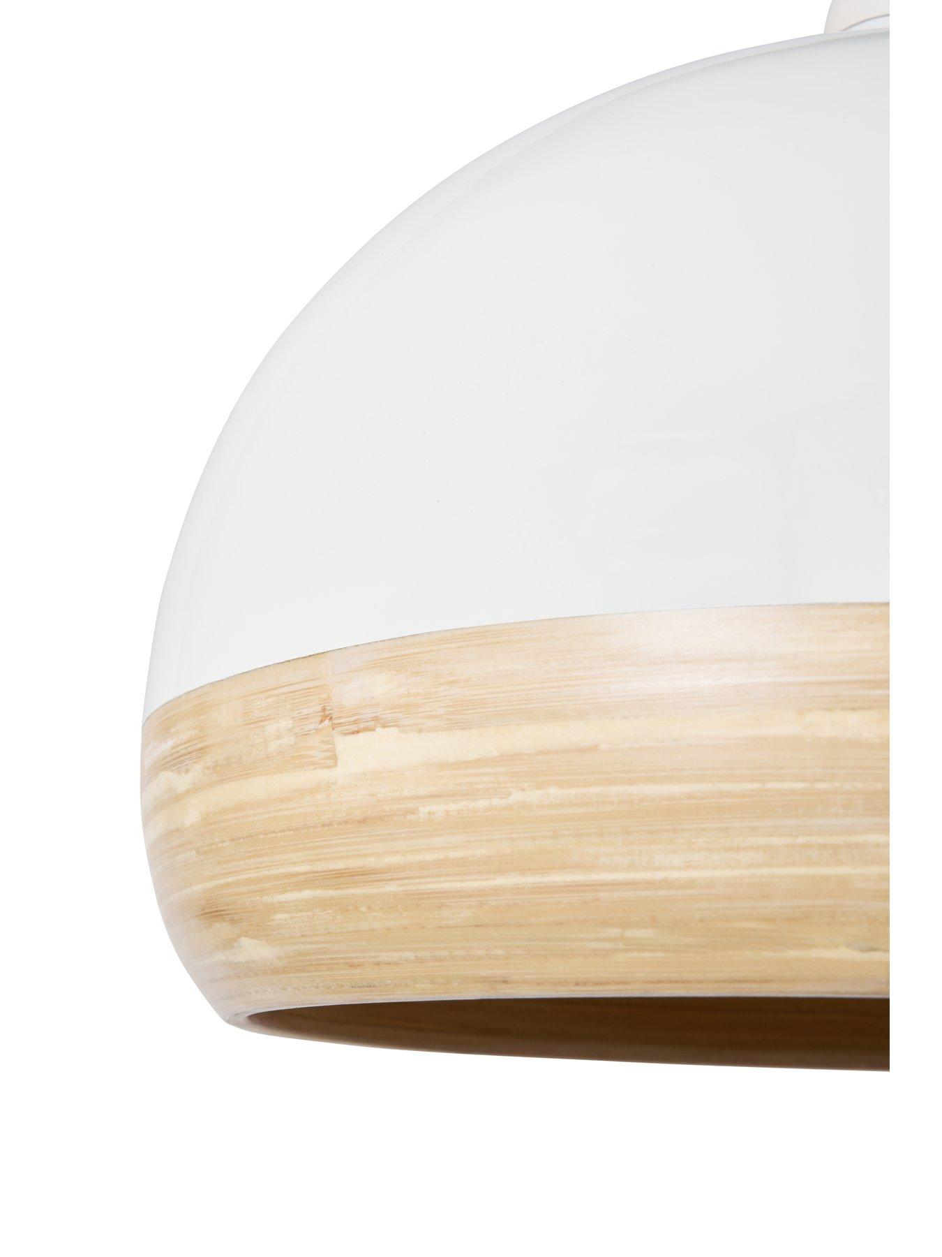 Image 3 of 4 of Very Home Hampton Bamboo Easy-Fit Lightshade &ndash; White
