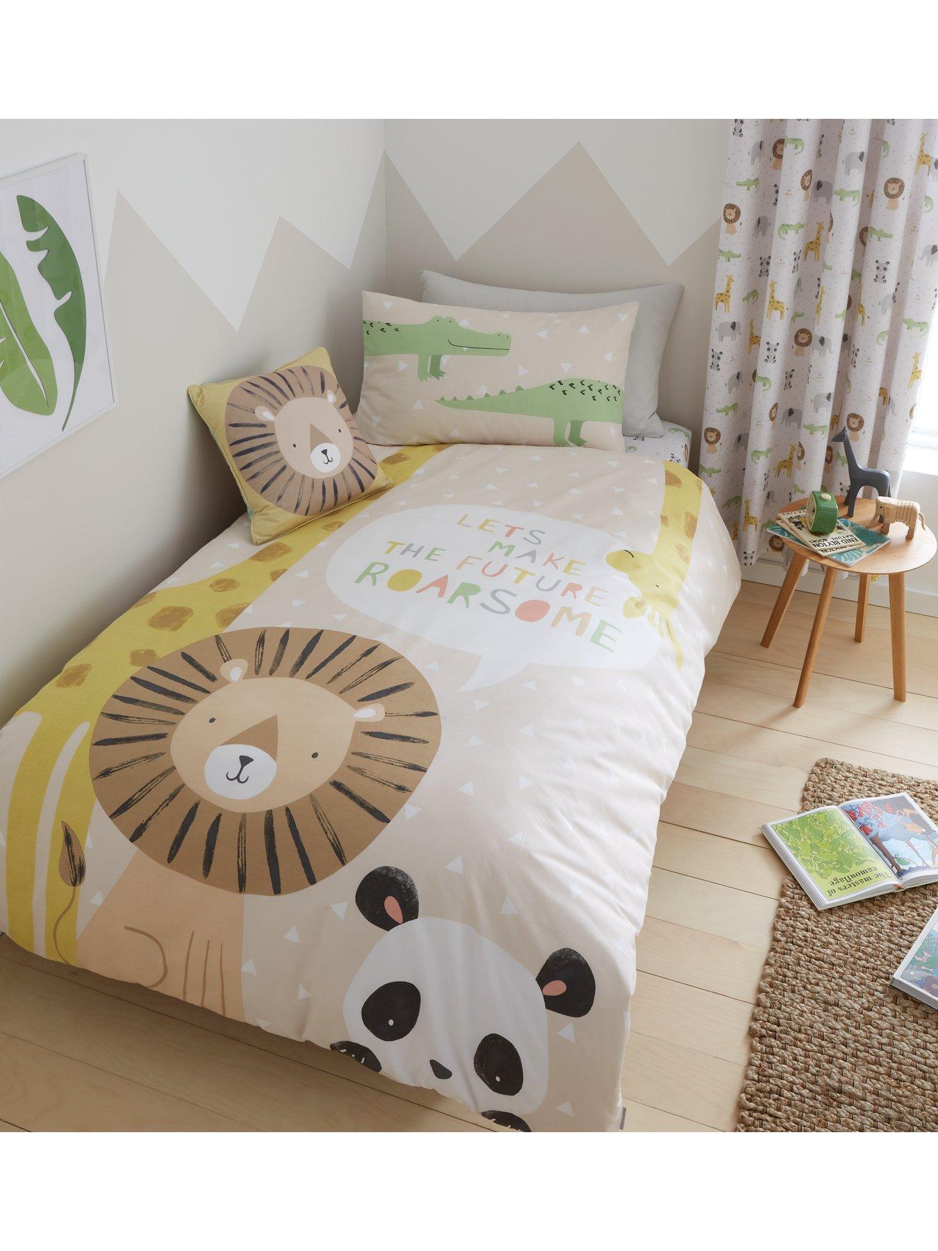 Catherine Lansfield Roarsome Animals Single Duvet Cover Set - Natural