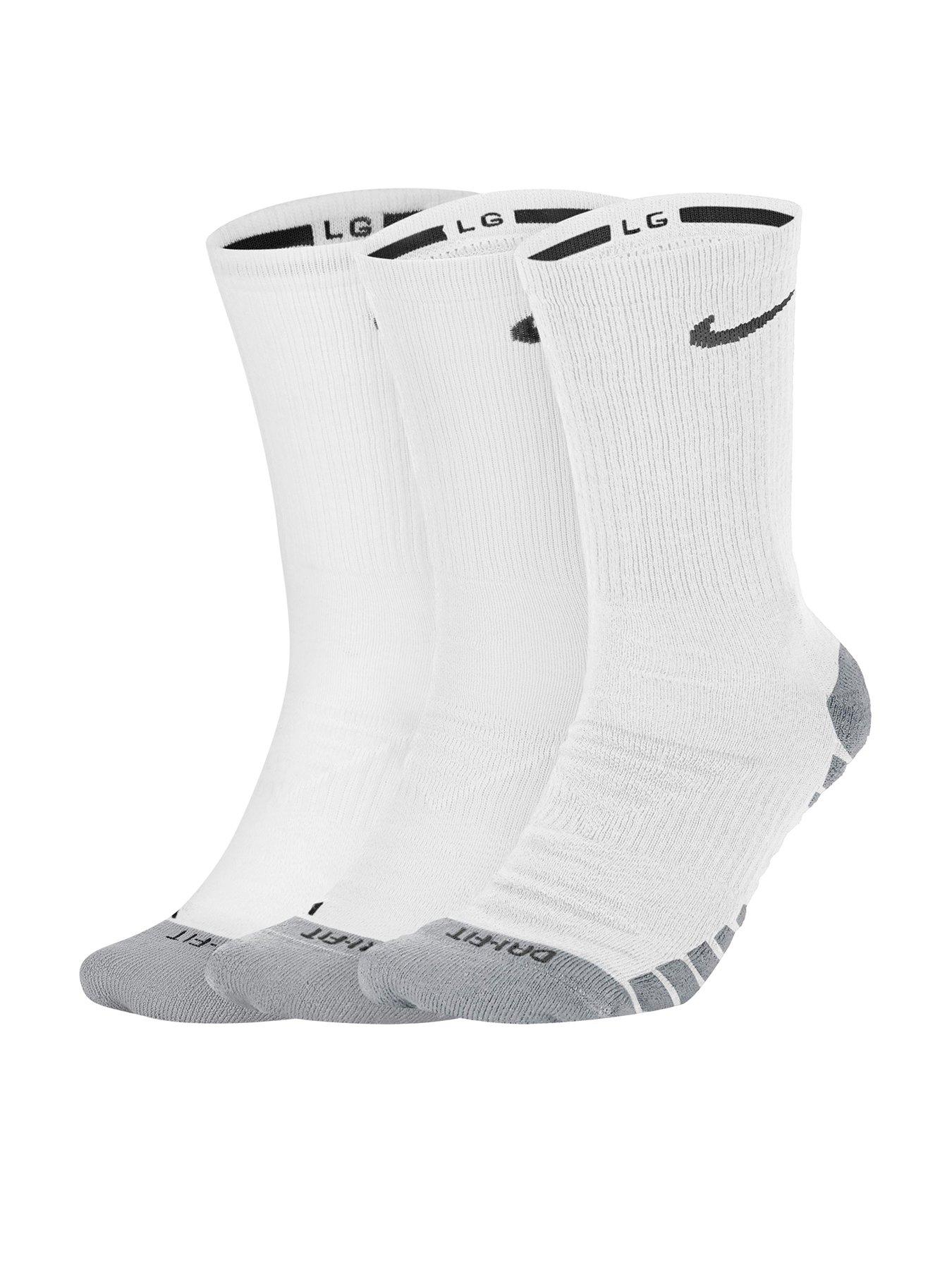 Nike Everyday Plus Pack 3 Cushioned Crew Socks - White/Grey/Black