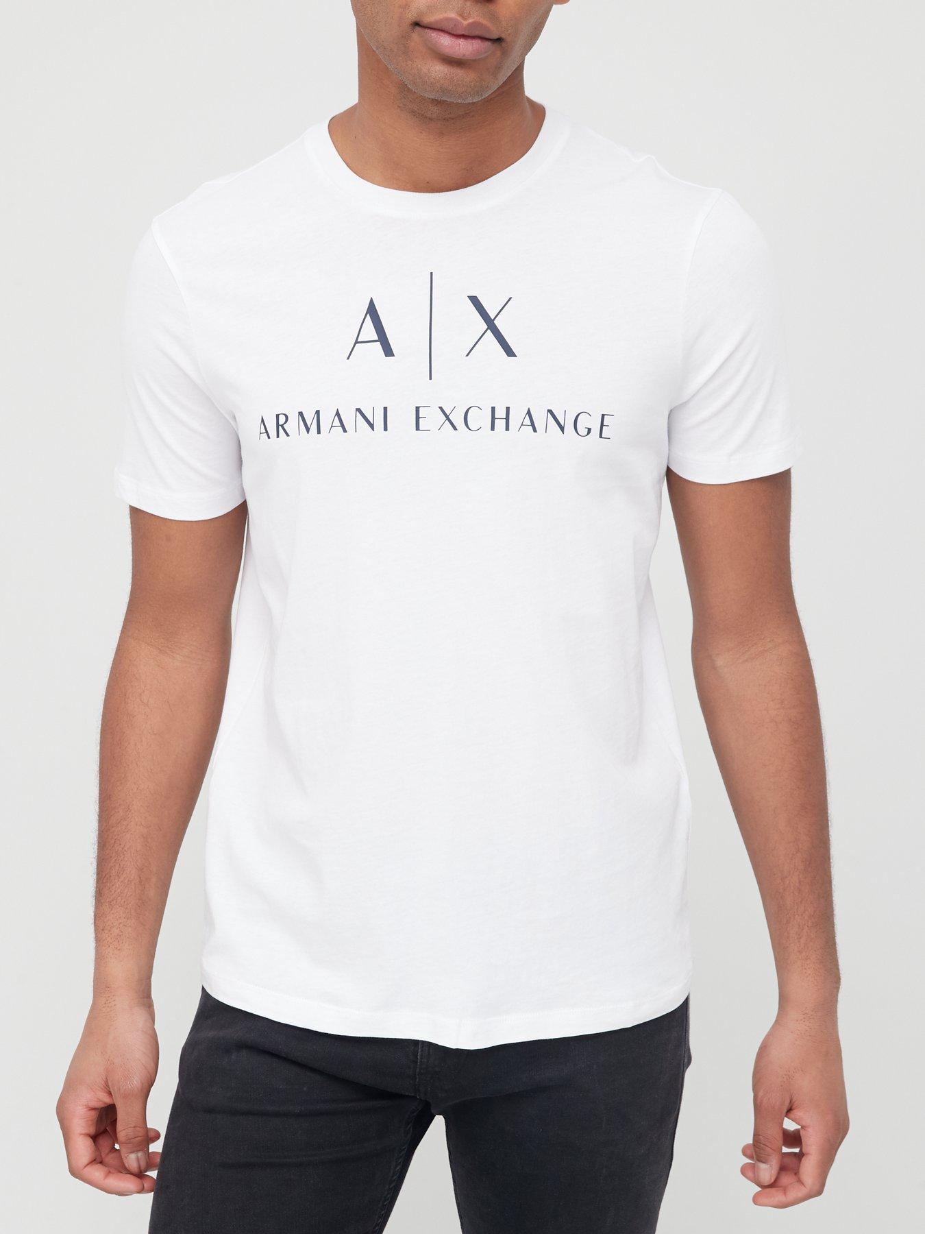 Armani Exchange Armani Exchange AX Logo Print Slim Fit T-Shirt - White