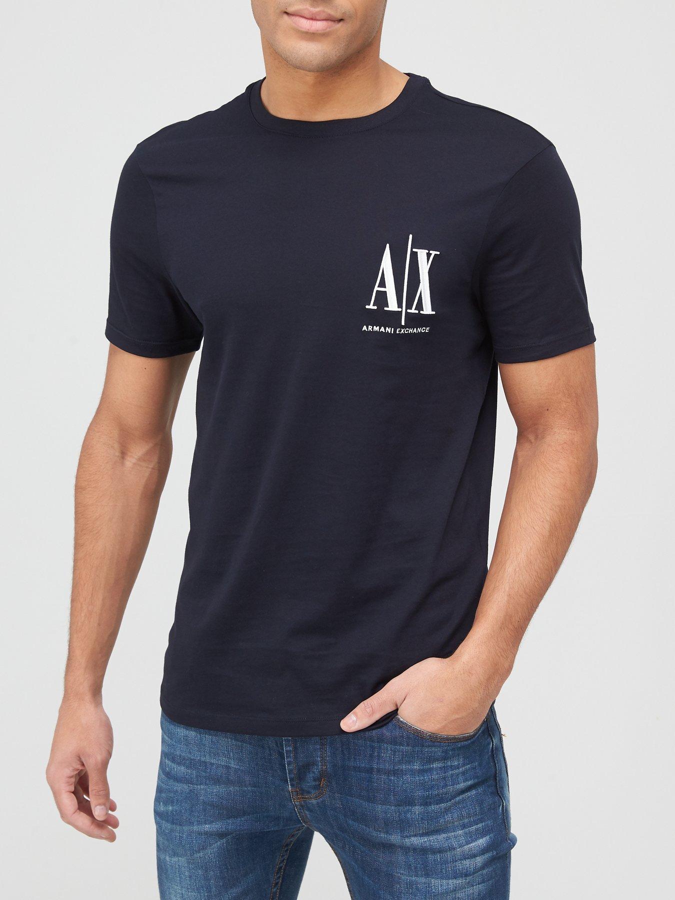 Armani Exchange Icon Small Logo Regular Fit T Shirt Navy