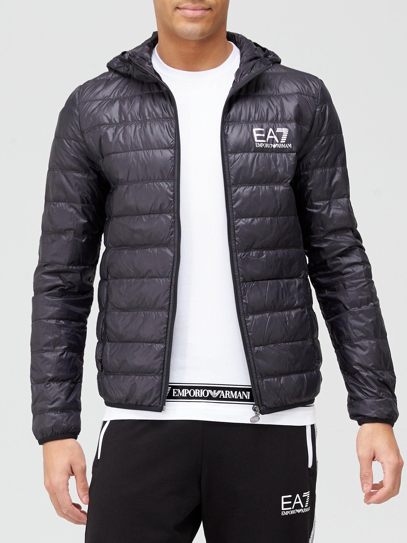 EA7 Emporio Armani Core ID Logo Padded Hooded Jacket Black