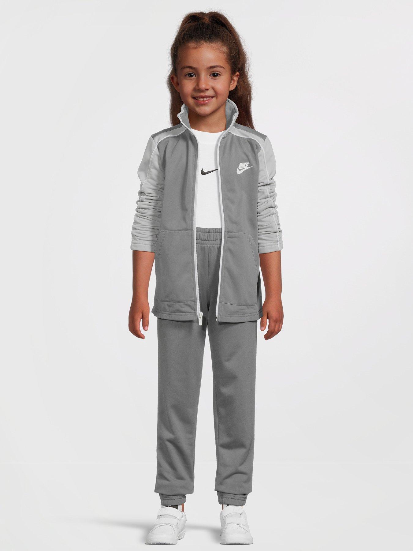 Grey nike hot sale poly tracksuit