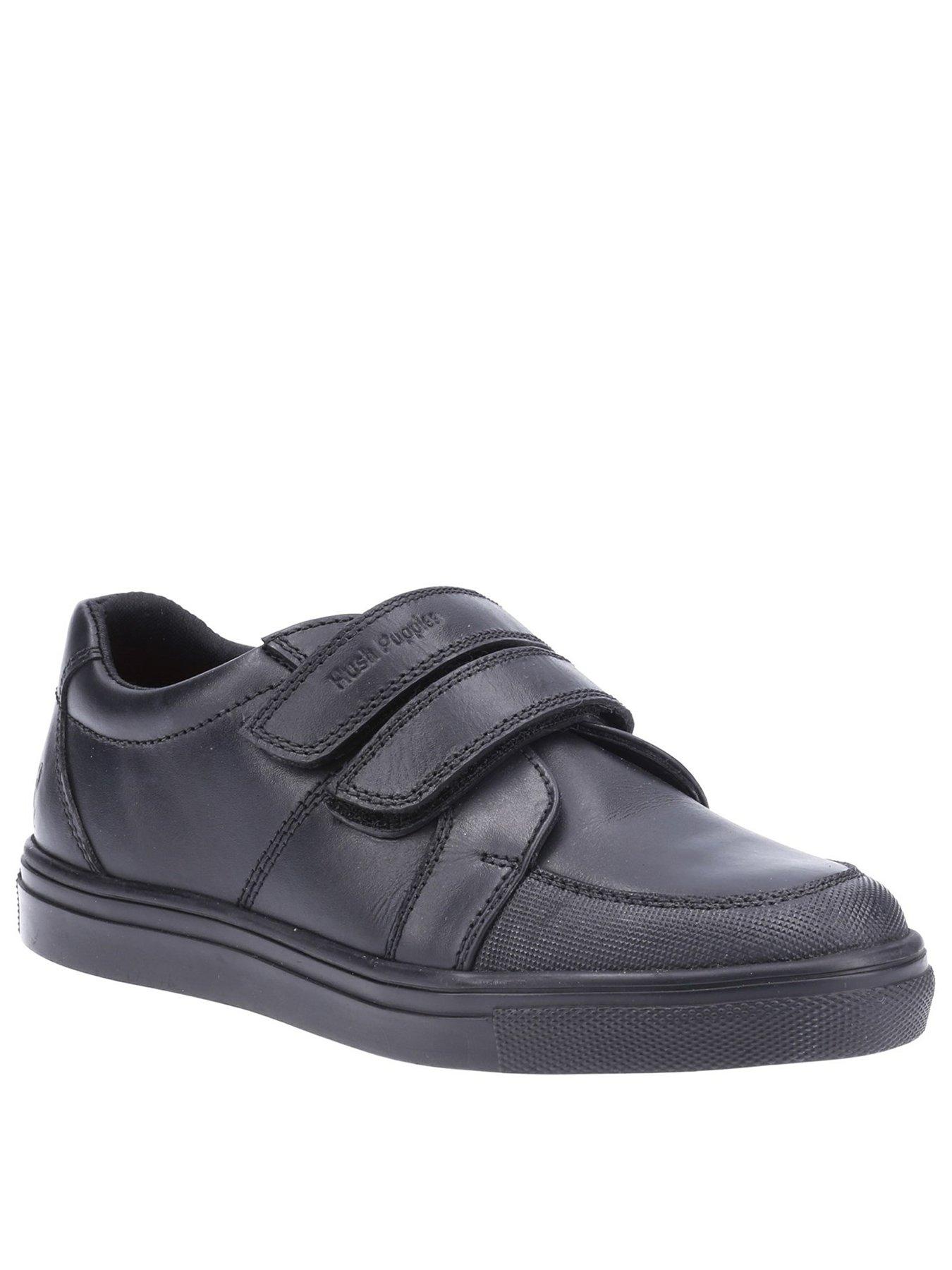 Hush Puppies Boys Santos Strap Back To School Shoes - Black