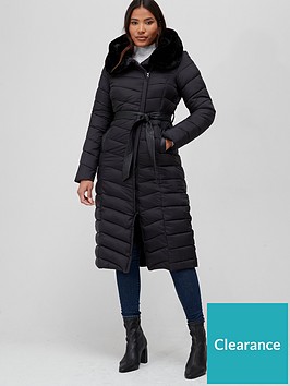 v-by-very-faux-fur-trim-hooded-padded-coat-black