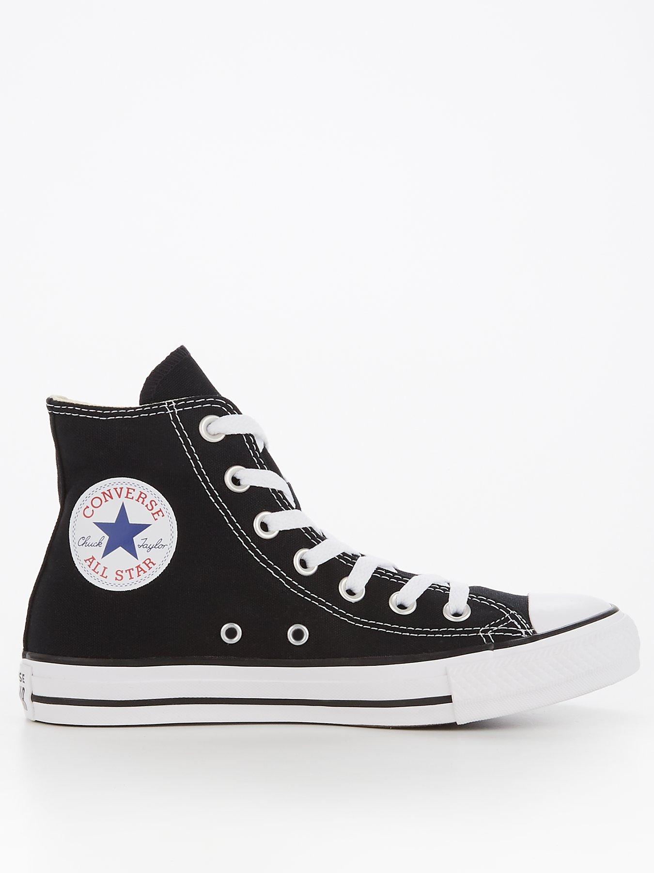 undefined Unisex Wide Fit Hi Top Trainers - Black