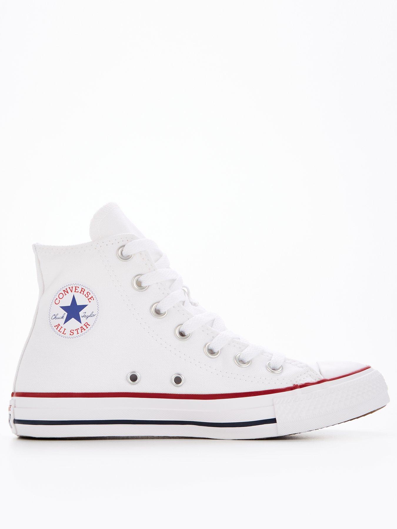 undefined Unisex Wide Fit Hi Top Trainers - White