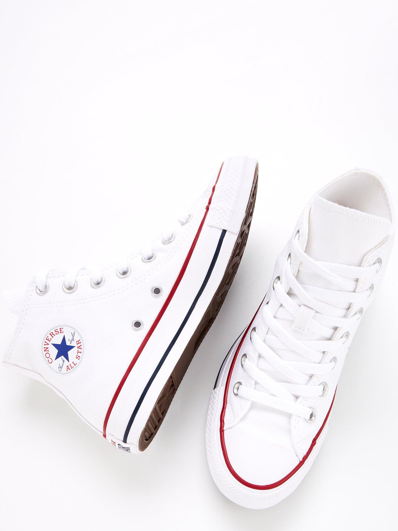 Image 4 of 7 of Converse Unisex Wide Fit Hi Top Trainers - White
