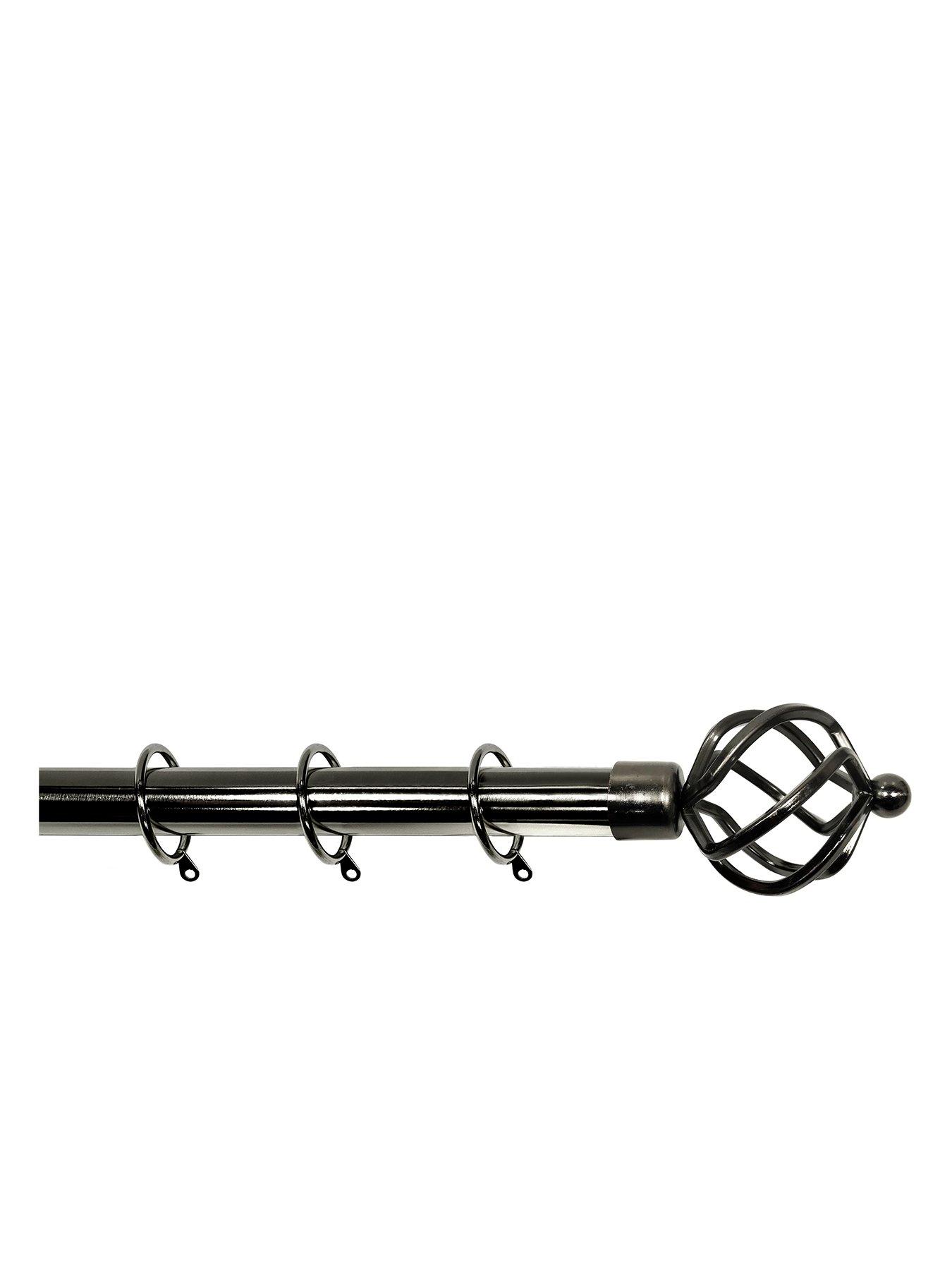 very-home-palermo-cage-finial-25-28mm-extendable-curtain-pole-ndash-pewter