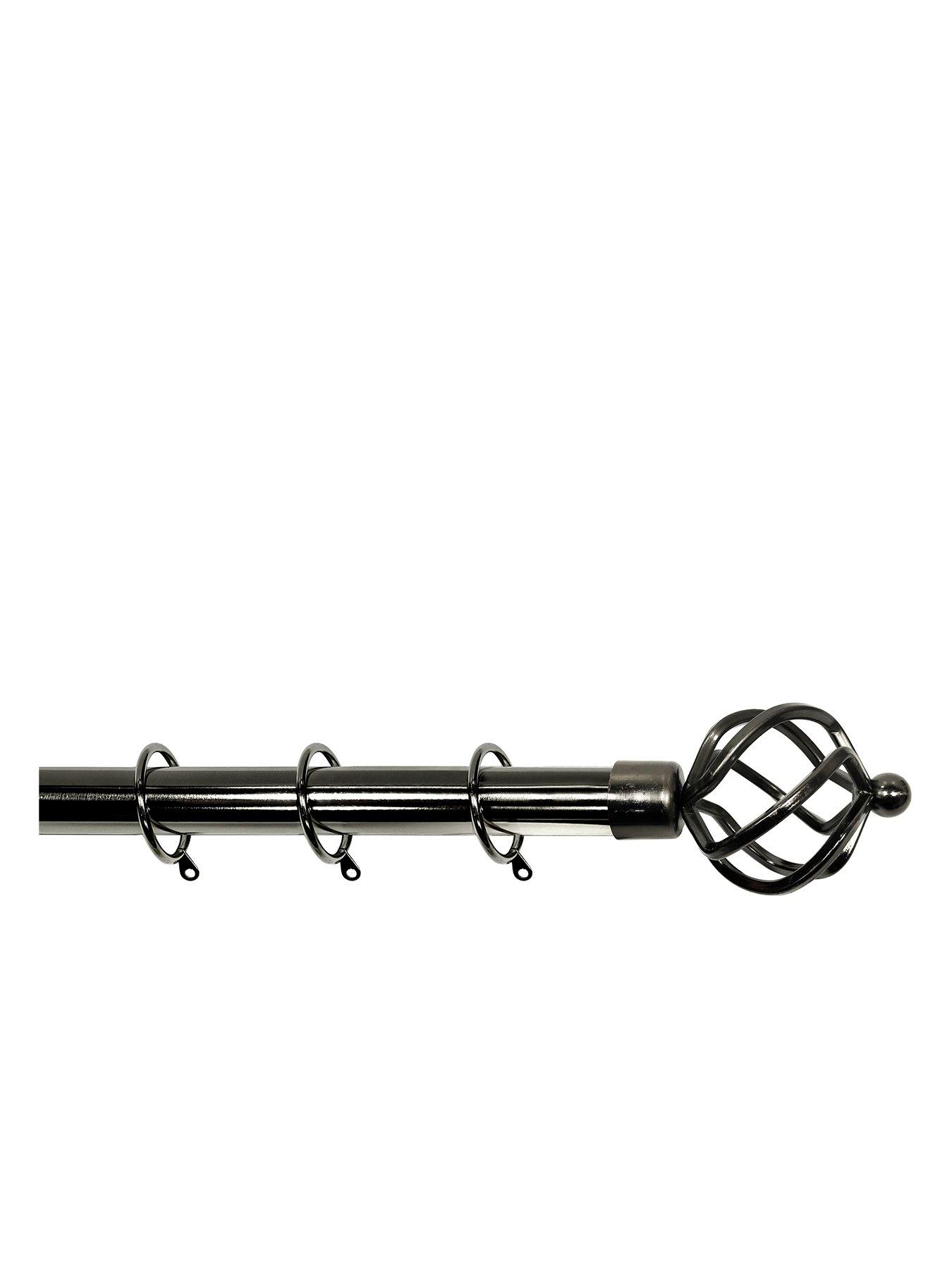 Image of Very Home Palermo Cage Finial 25-28mm Extendable Curtain Pole – Pewter