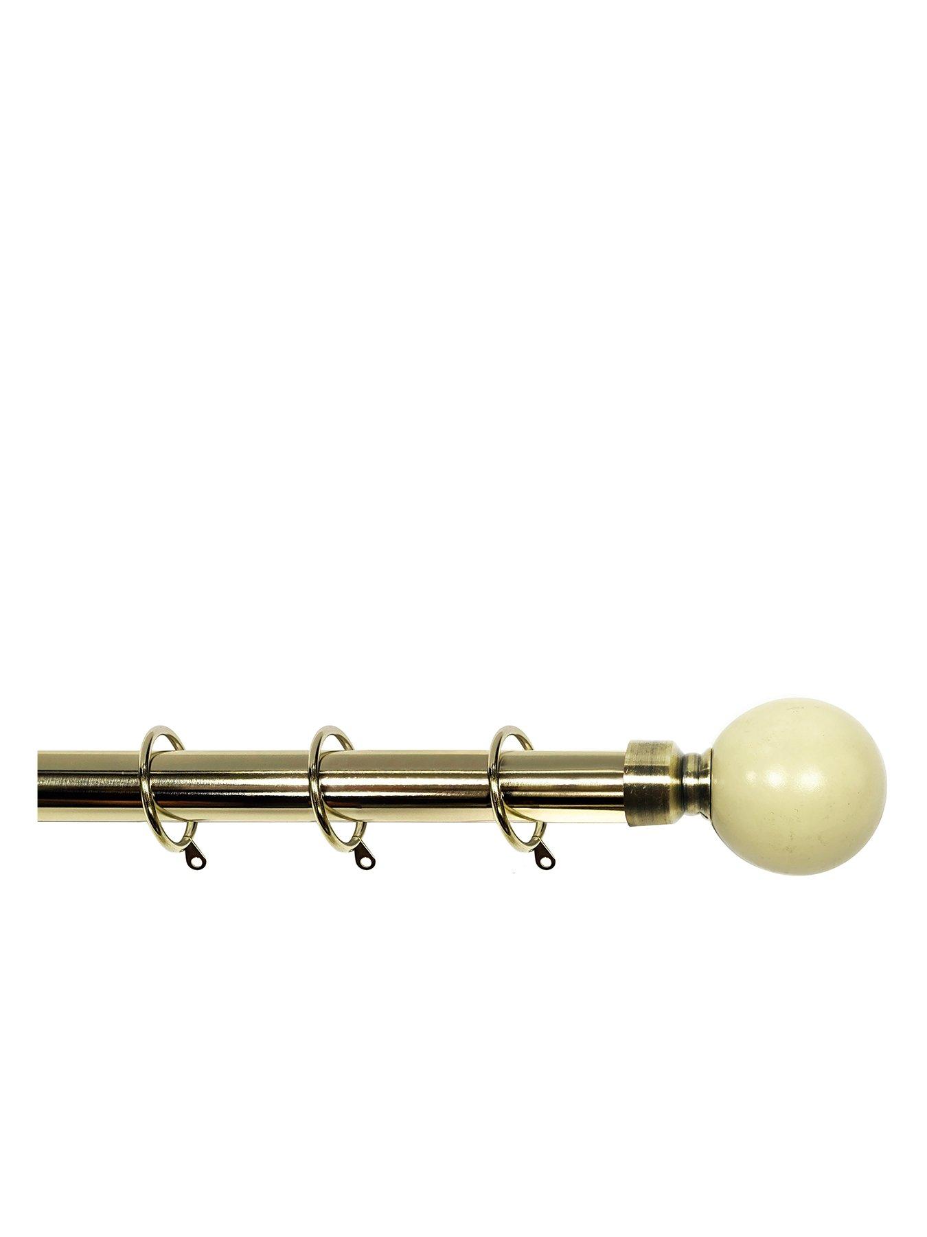 undefined Painted Ball Finial 25-28mm Extendable Curtain Pole 120-210cm