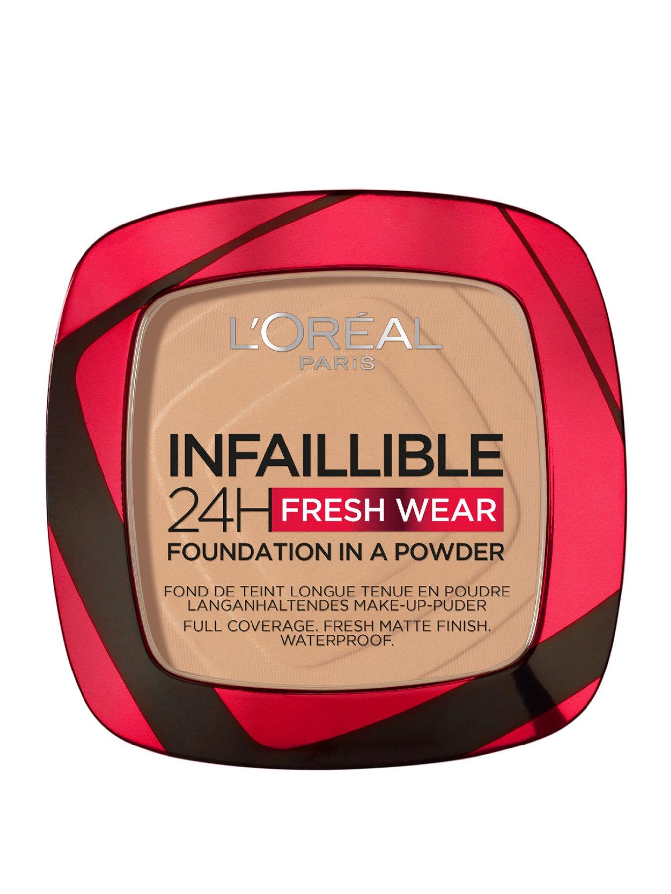 undefined L'Oreal Paris Infallible 24H Fresh Wear Foundation in a Powder, longwear coverage, mattifying finish, available in 6 shades