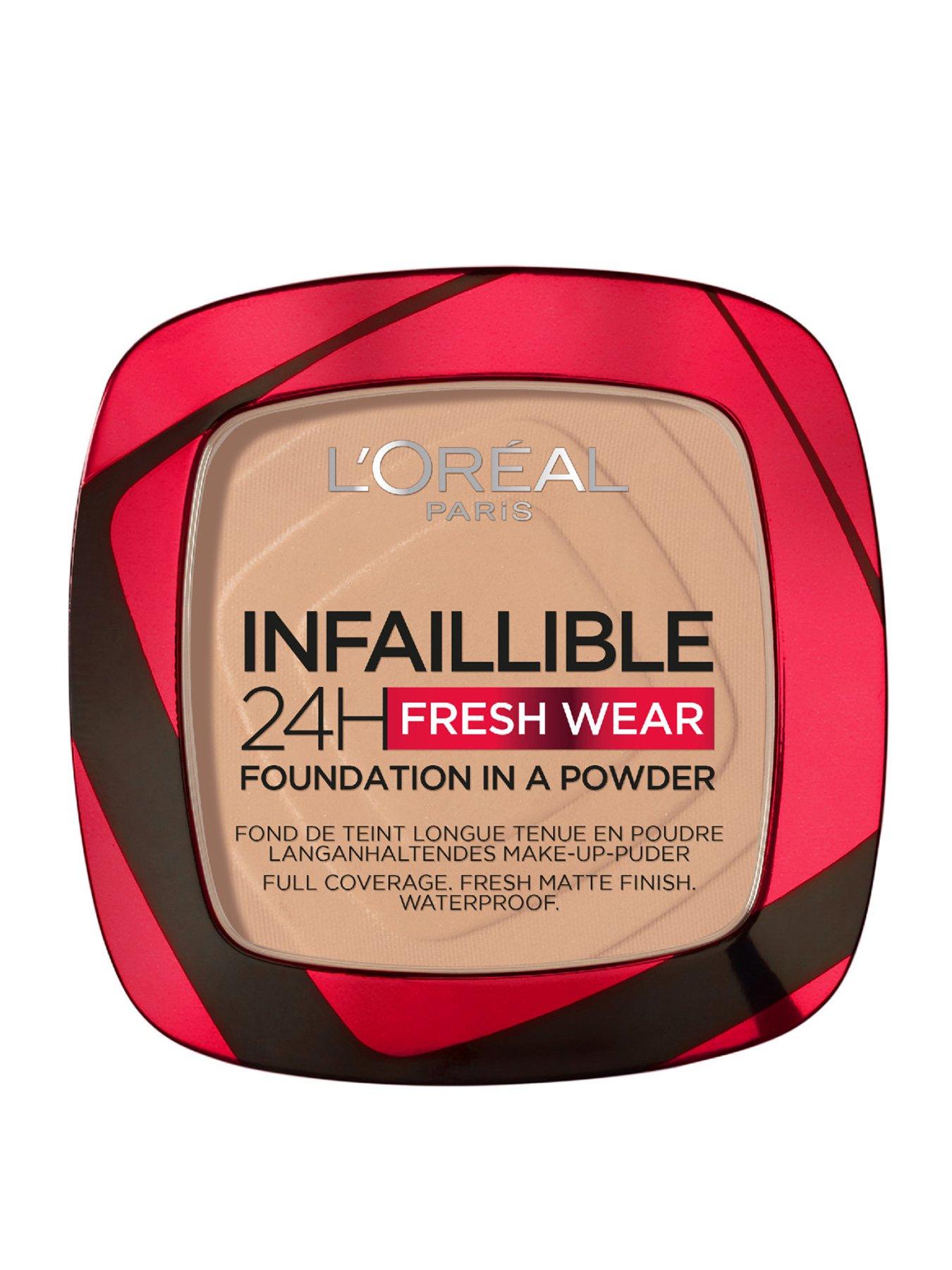 undefined L'Oreal Paris Infallible 24H Fresh Wear Foundation in a Powder, longwear coverage, mattifying finish, available in 6 shades