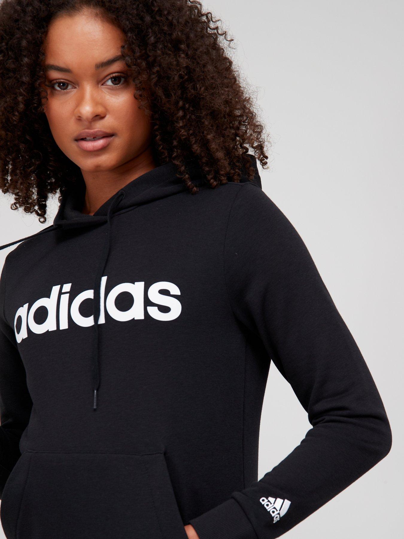 adidas-sportswear-womens-linear-hoodie-blackwhiteoutfit