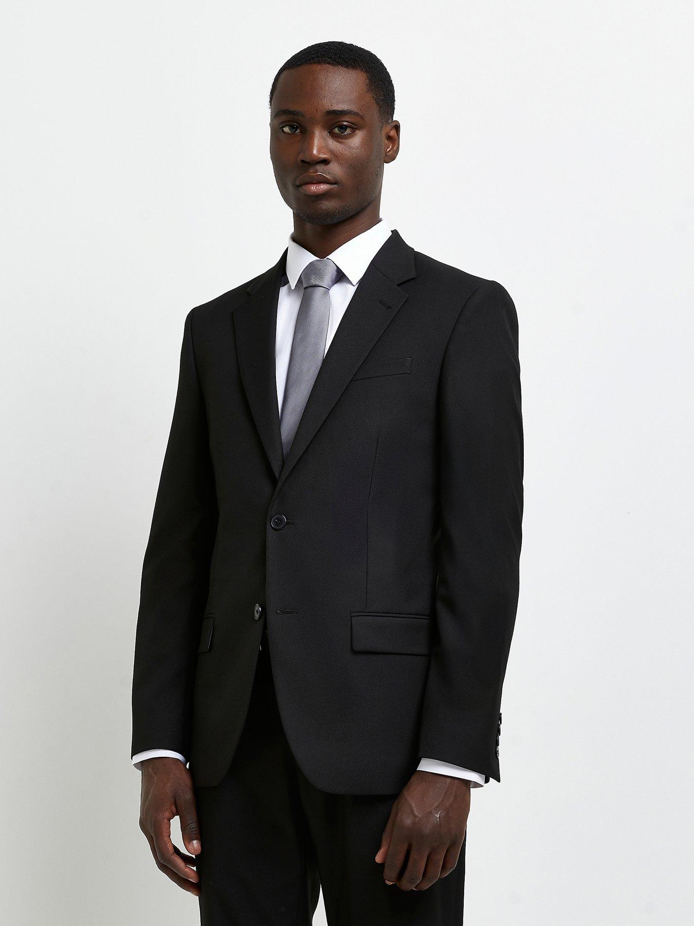 Skinny Twill Suit Jacket Black