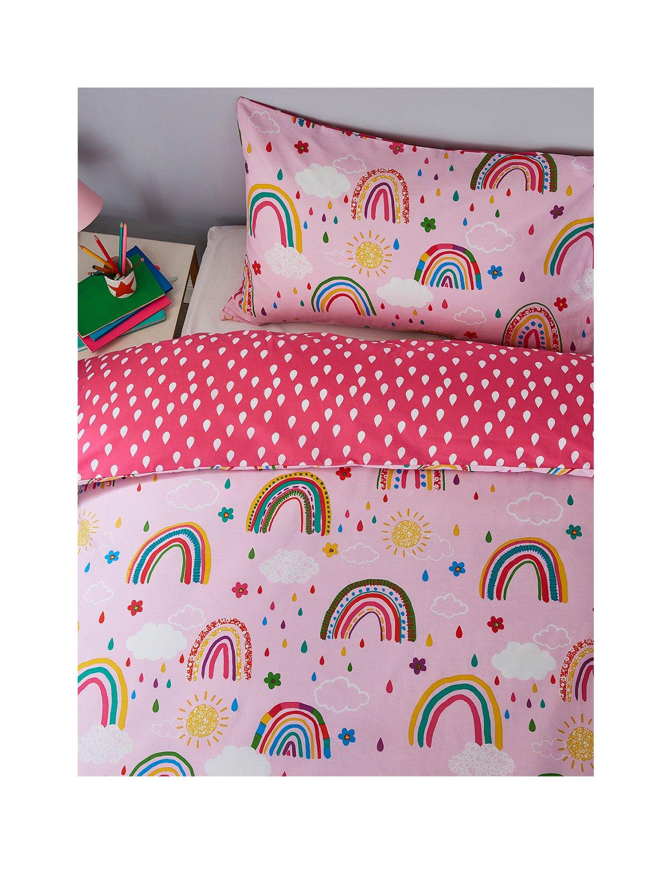 silentnight-healthy-growth-reversiblenbsprainbow-duvet-cover-set-pinkstillFront