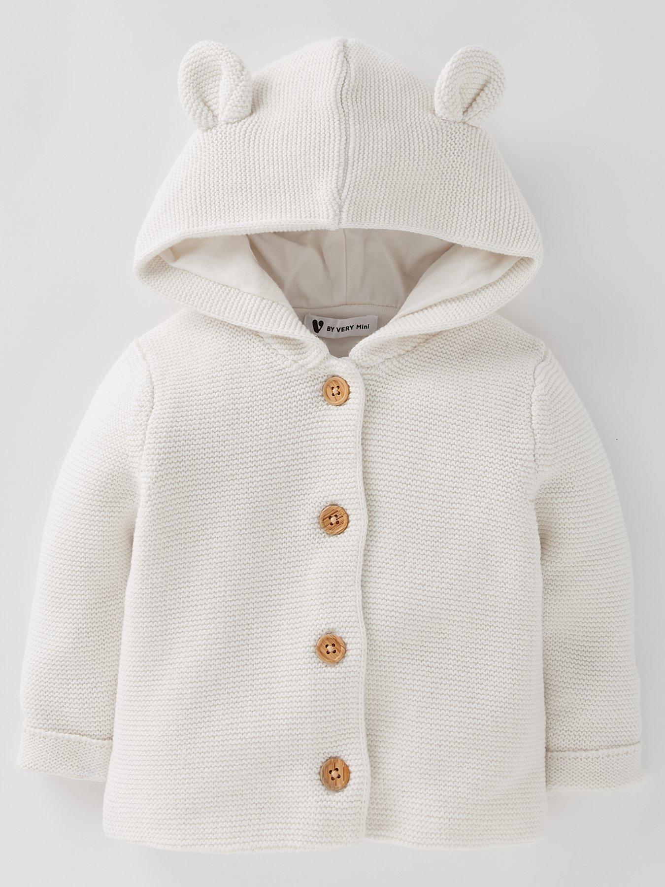 White hooded best sale baby cardigan