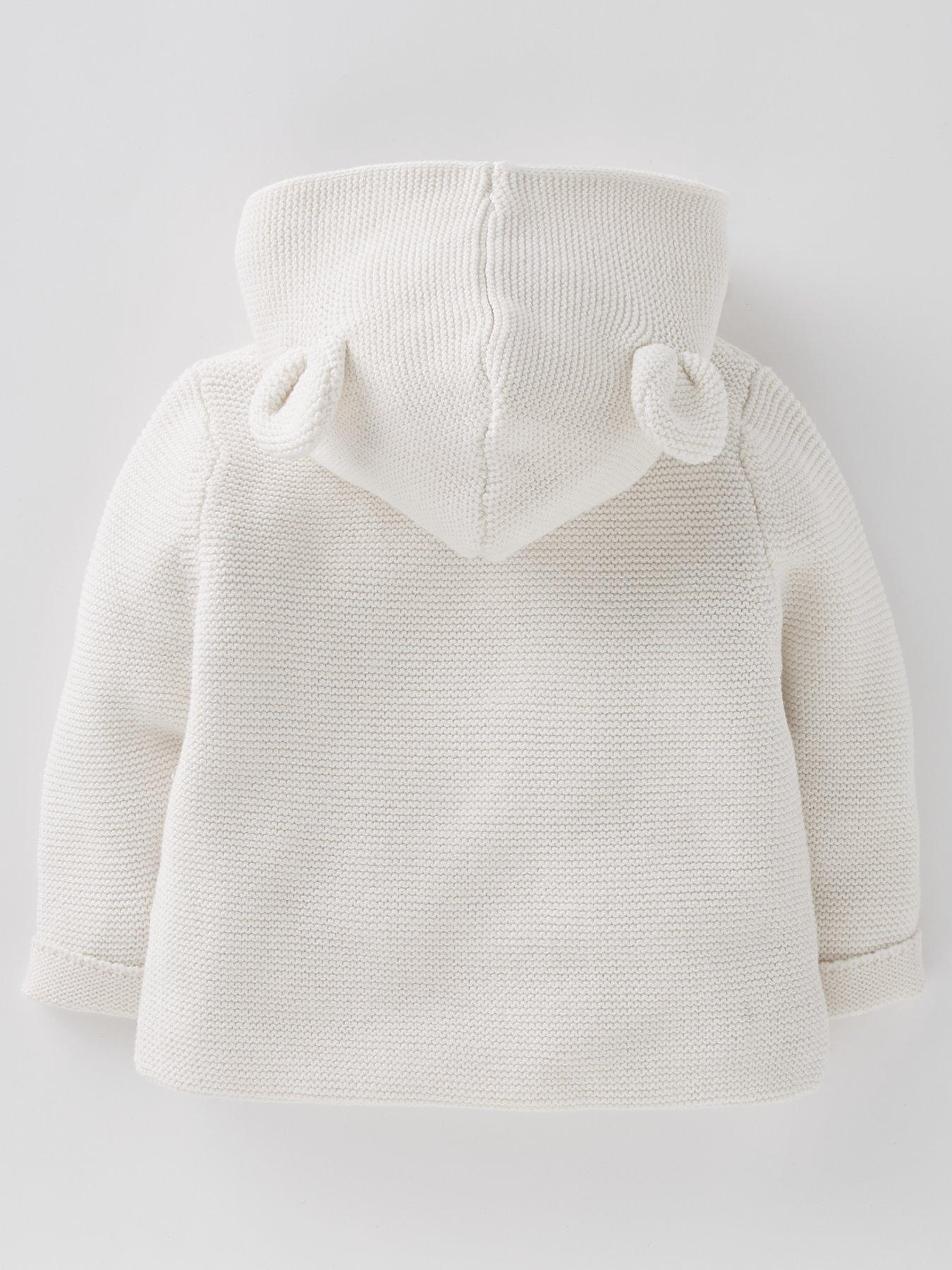 Image 2 of 3 of The Very Collection Unisex Lined Hooded Cardigan with 3D Ears - Ivory