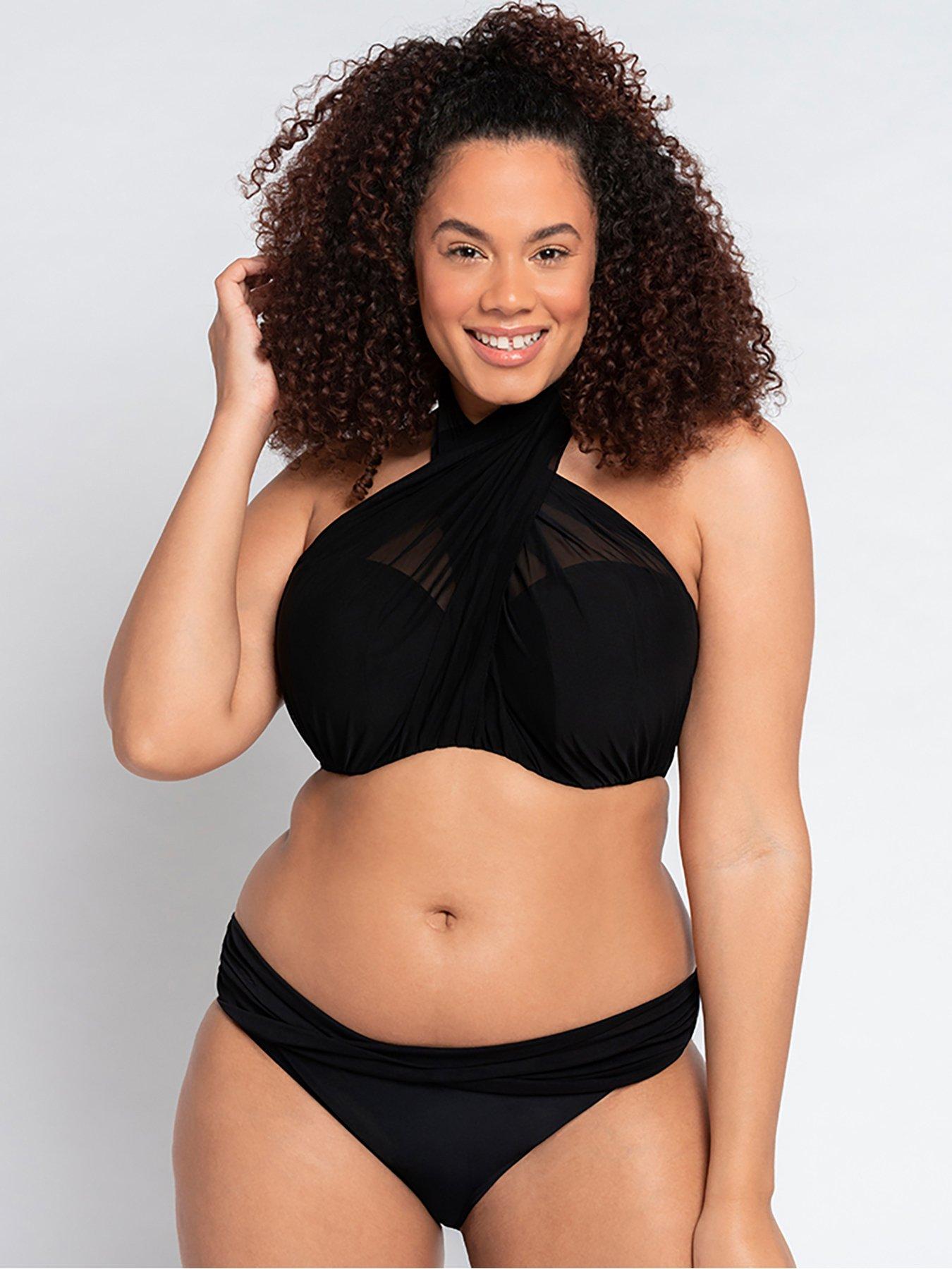 Image 1 of 6 of Curvy Kate Wrapsody Multiway Bikini Top - Black