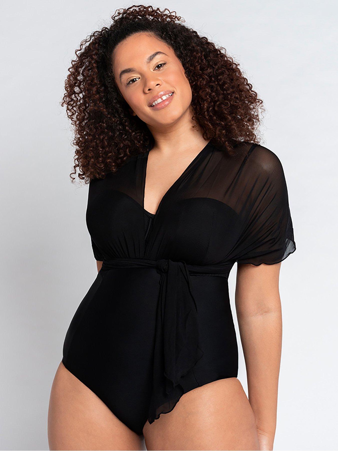 Curvy Kate Wrapsody Bandeau One Piece Swimsuit - Black - Curvy Bras