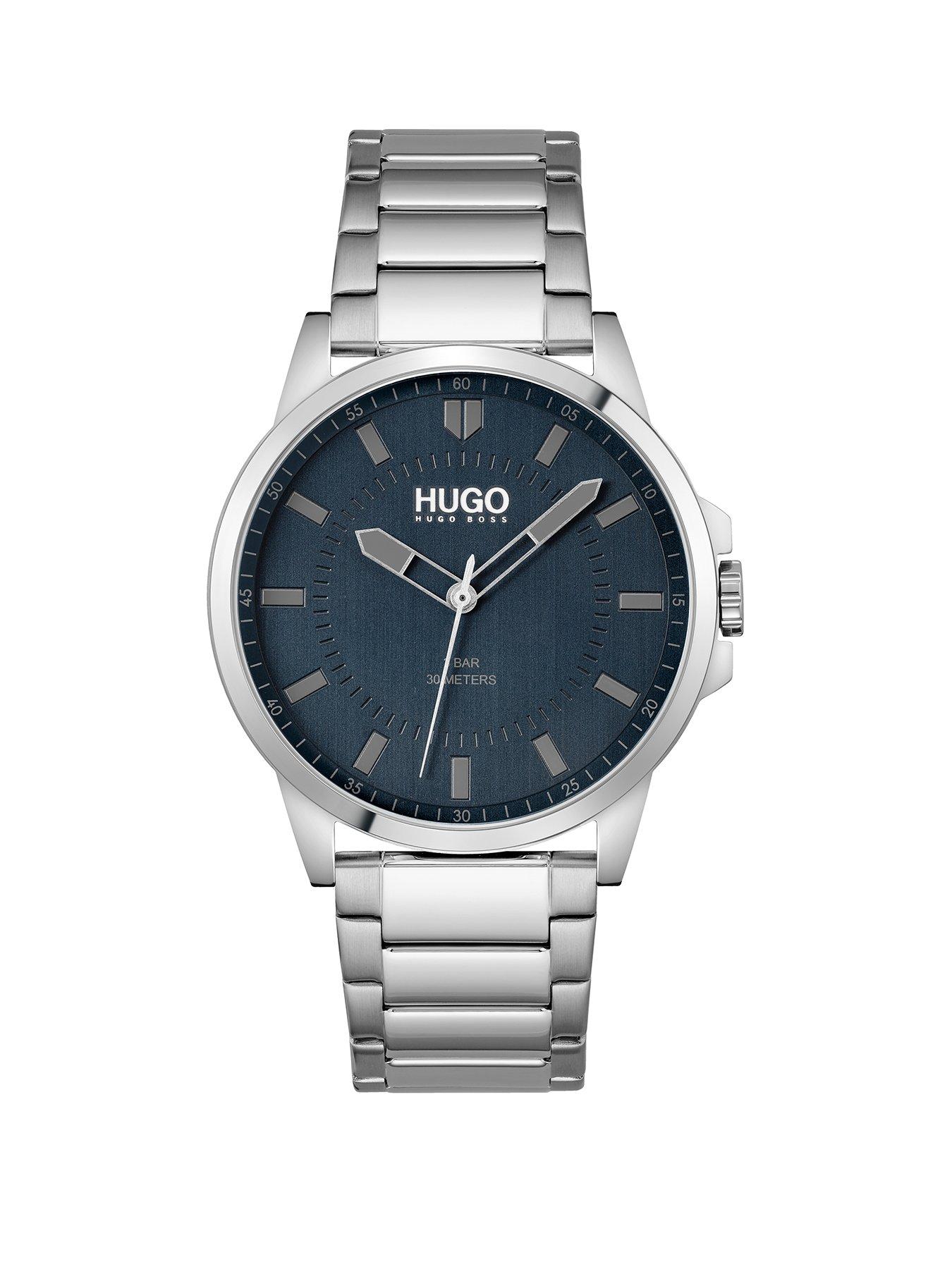 hugo-hugo-first-blue-dial-and-stainless-steel-bracelet-gents-watchfront